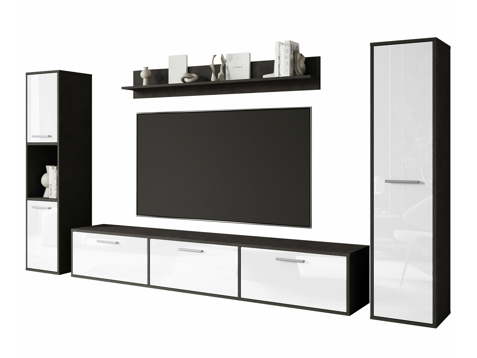 Набор для гостиной Sarasota 175 (Матера серый + Глянцевый белый)