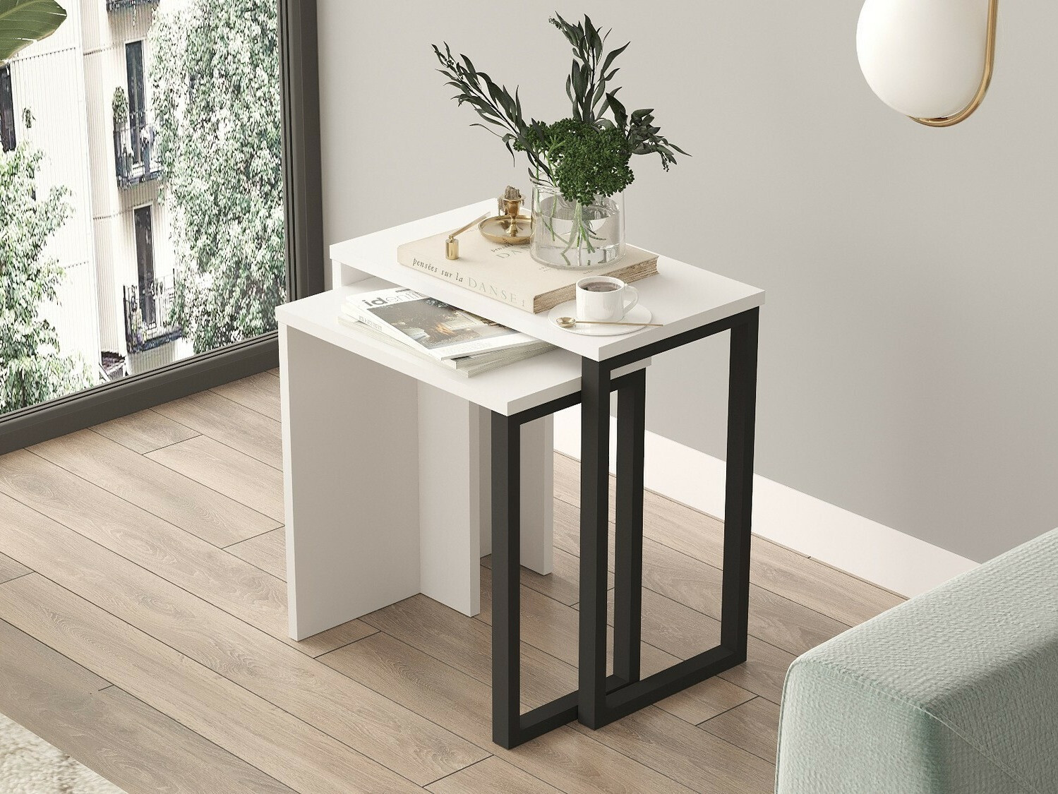 Kafijas galdiņu komplekts Fertore 106 (Balts)