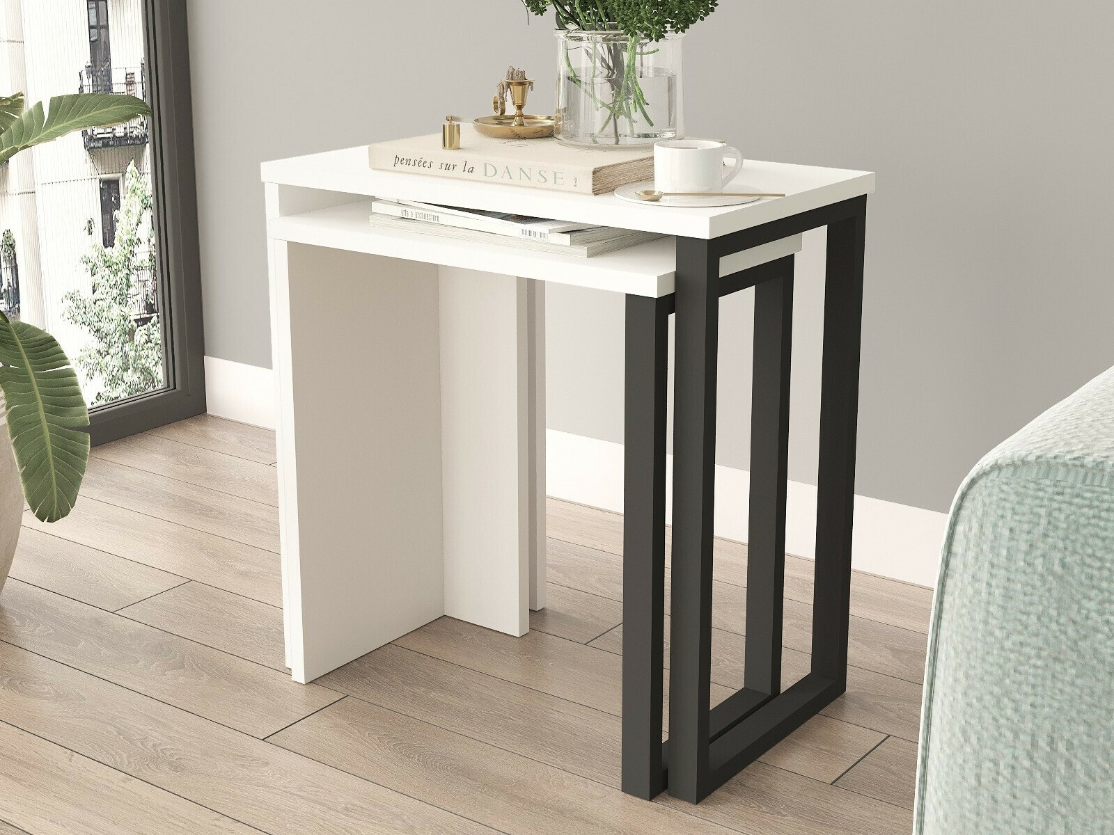 Kafijas galdiņu komplekts Fertore 106 (Balts)