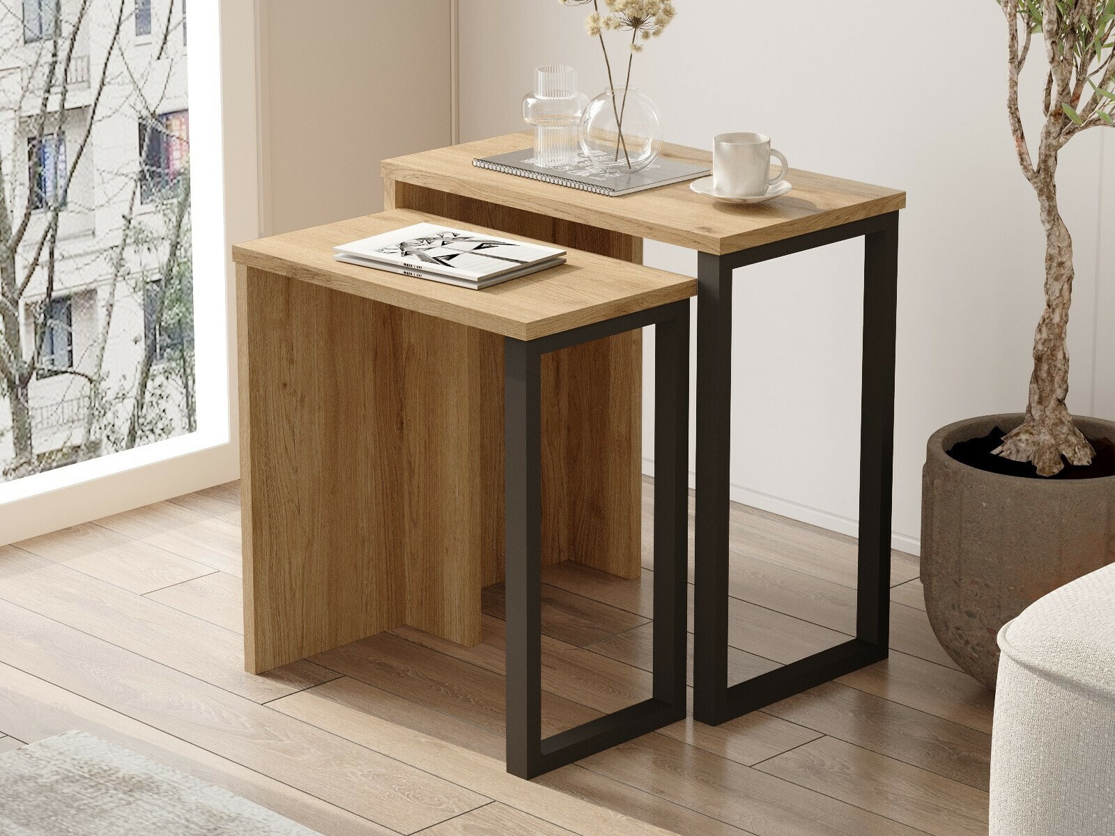 Kafijas galdiņu komplekts Fertore 106 (Ozols)