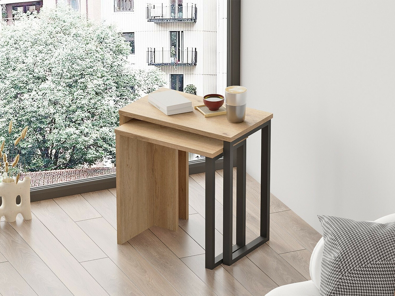 Kafijas galdiņu komplekts Fertore 106 (Riekstkoks)