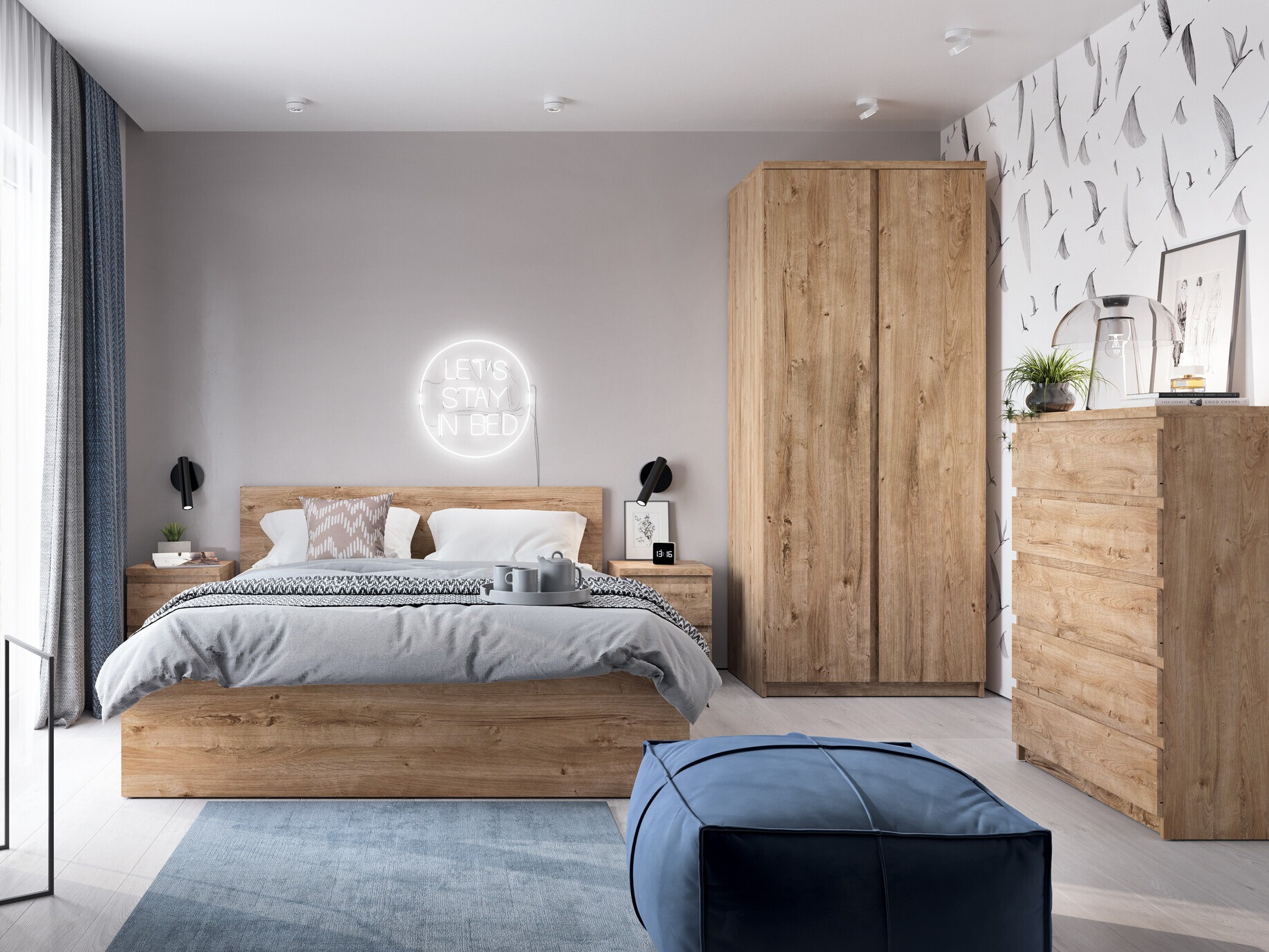 Кровать Merfere 107 (Дуб)