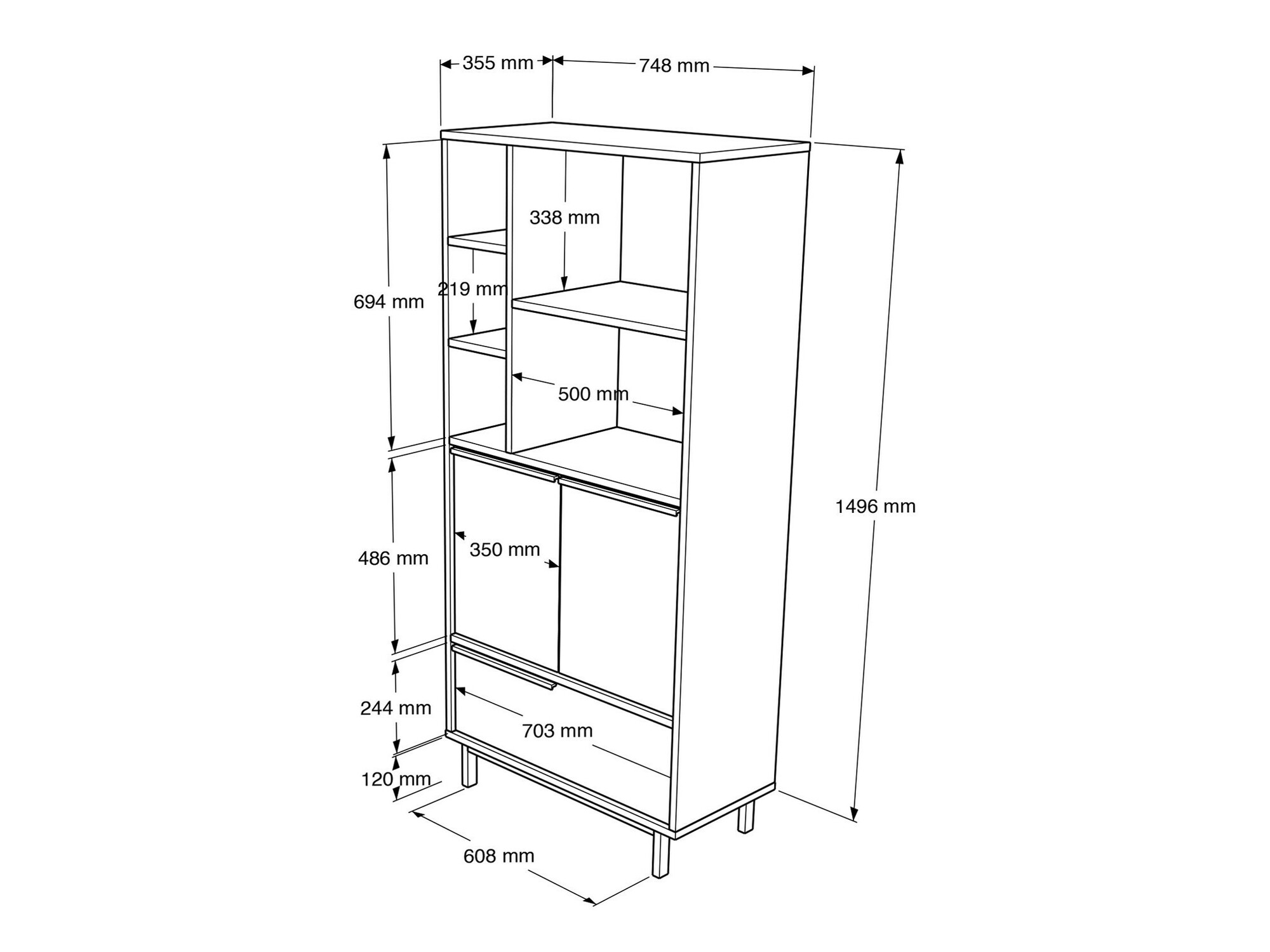Plaukts Fertore 108 (Balts)