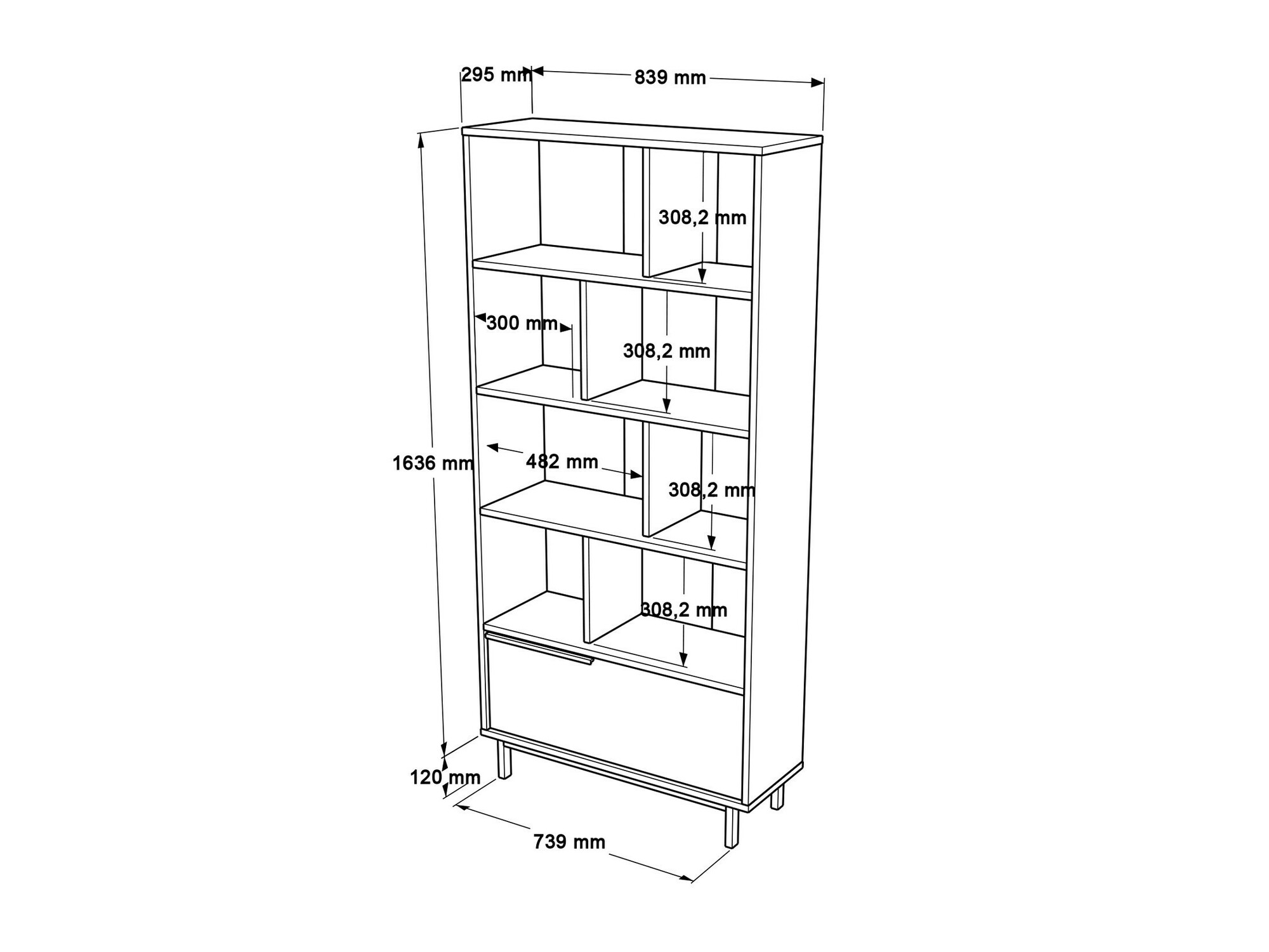 Стеллаж Fertore 100 (Белый)