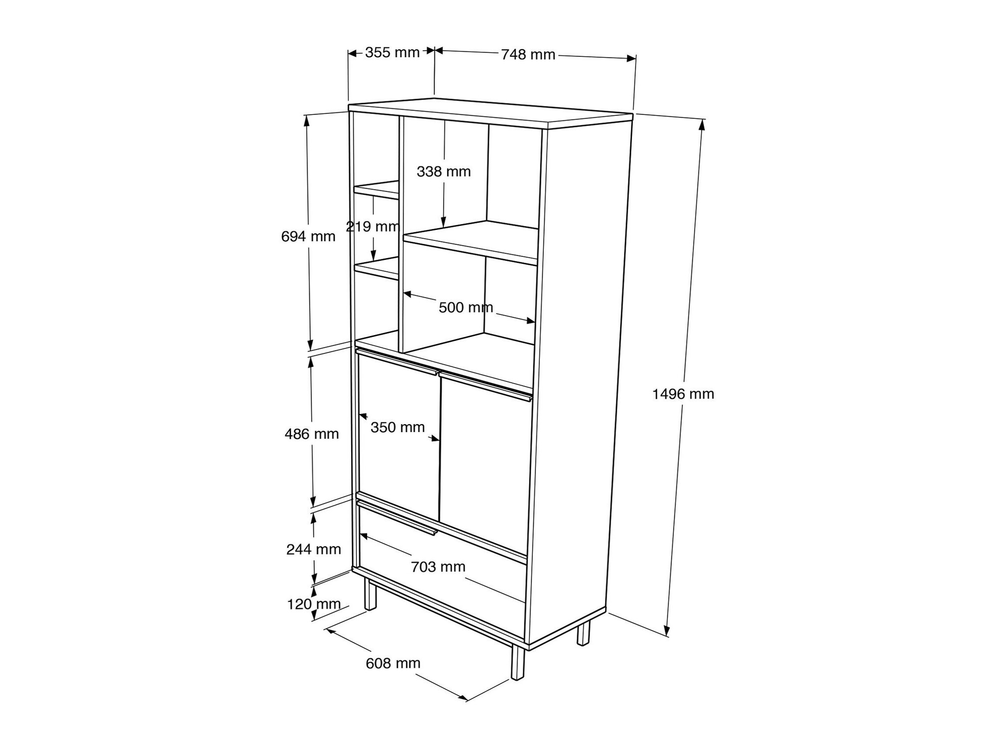 Стеллаж Fertore 108 (Грецкий орех)