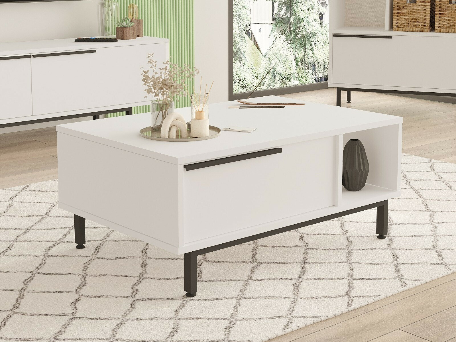 Žurnālu galdiņš Fertore 102 (Balts)