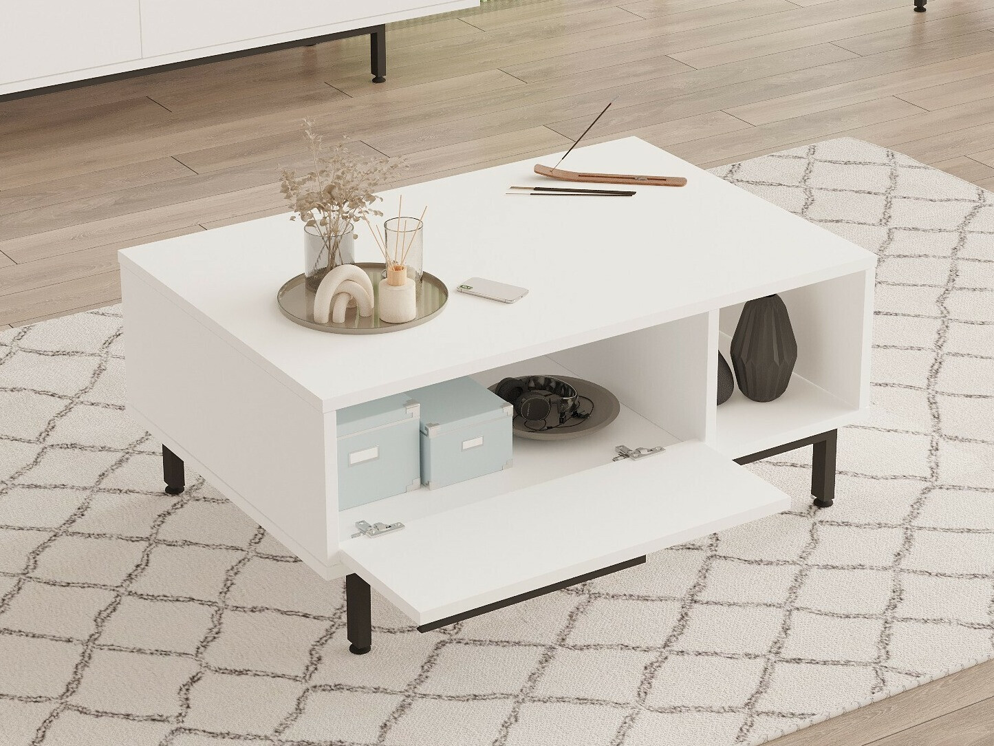 Žurnālu galdiņš Fertore 102 (Balts)