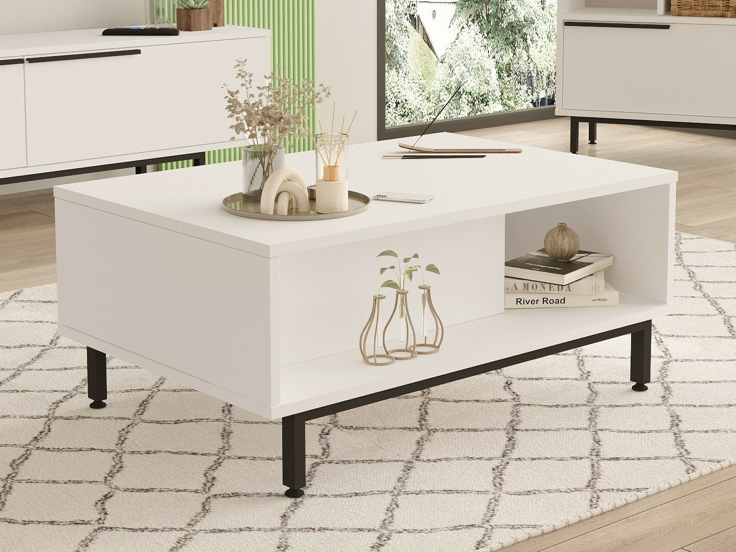 Žurnālu galdiņš Fertore 102 (Balts)