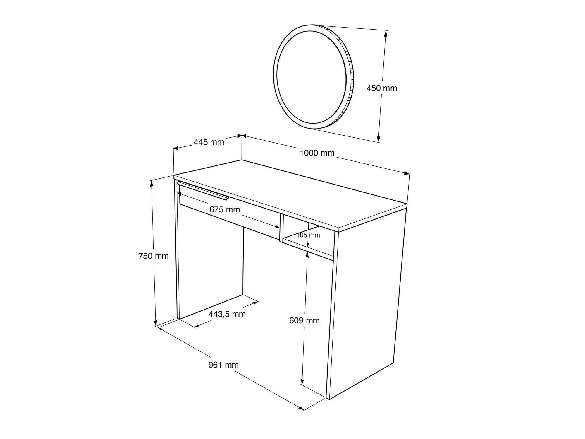 Grima galds Fertore 117 (Balts)