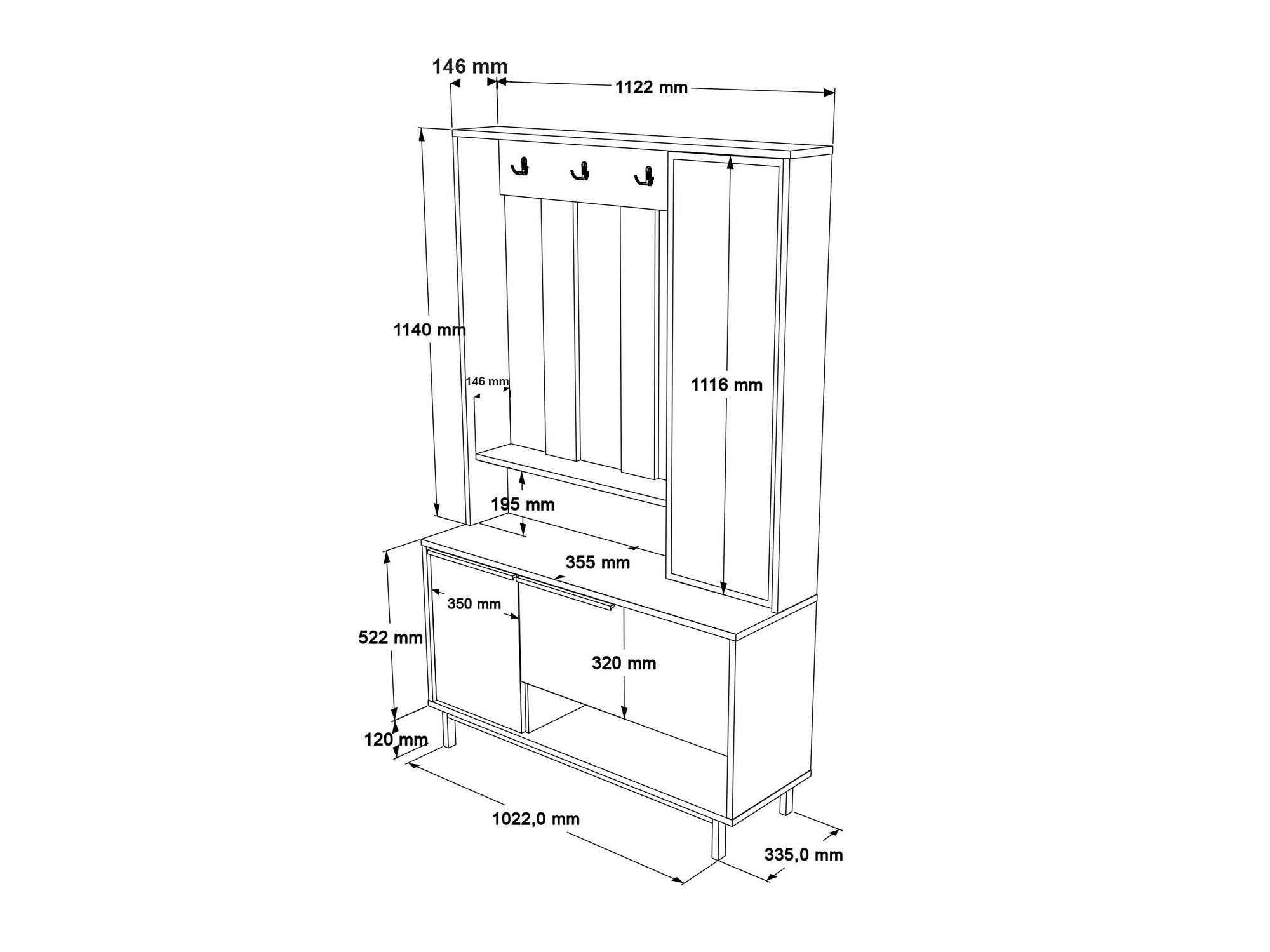 Priekšnama komplekts Fertore 110 (Riekstkoks)