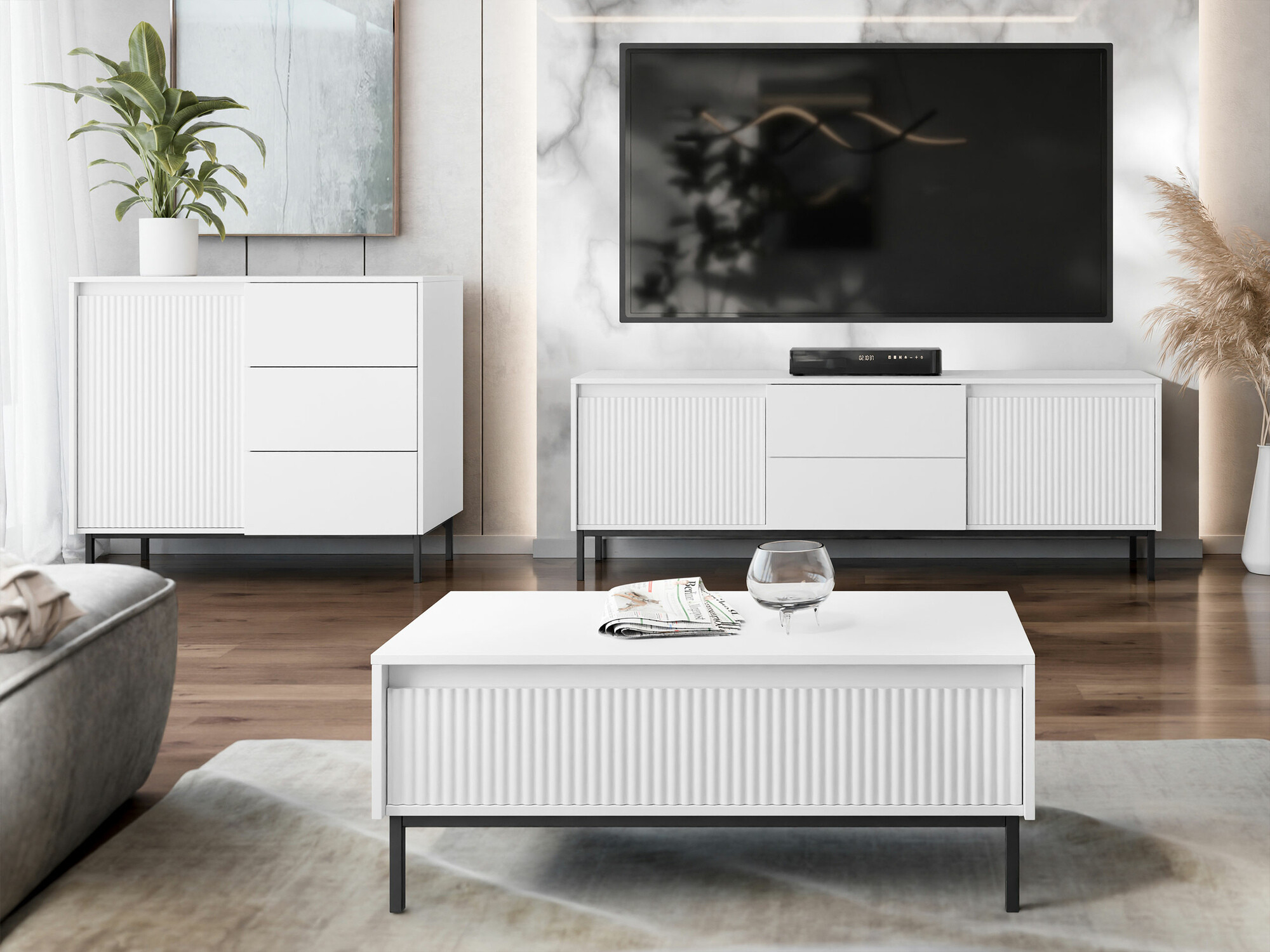 TV galds Comfivo Delruva I (Balts)