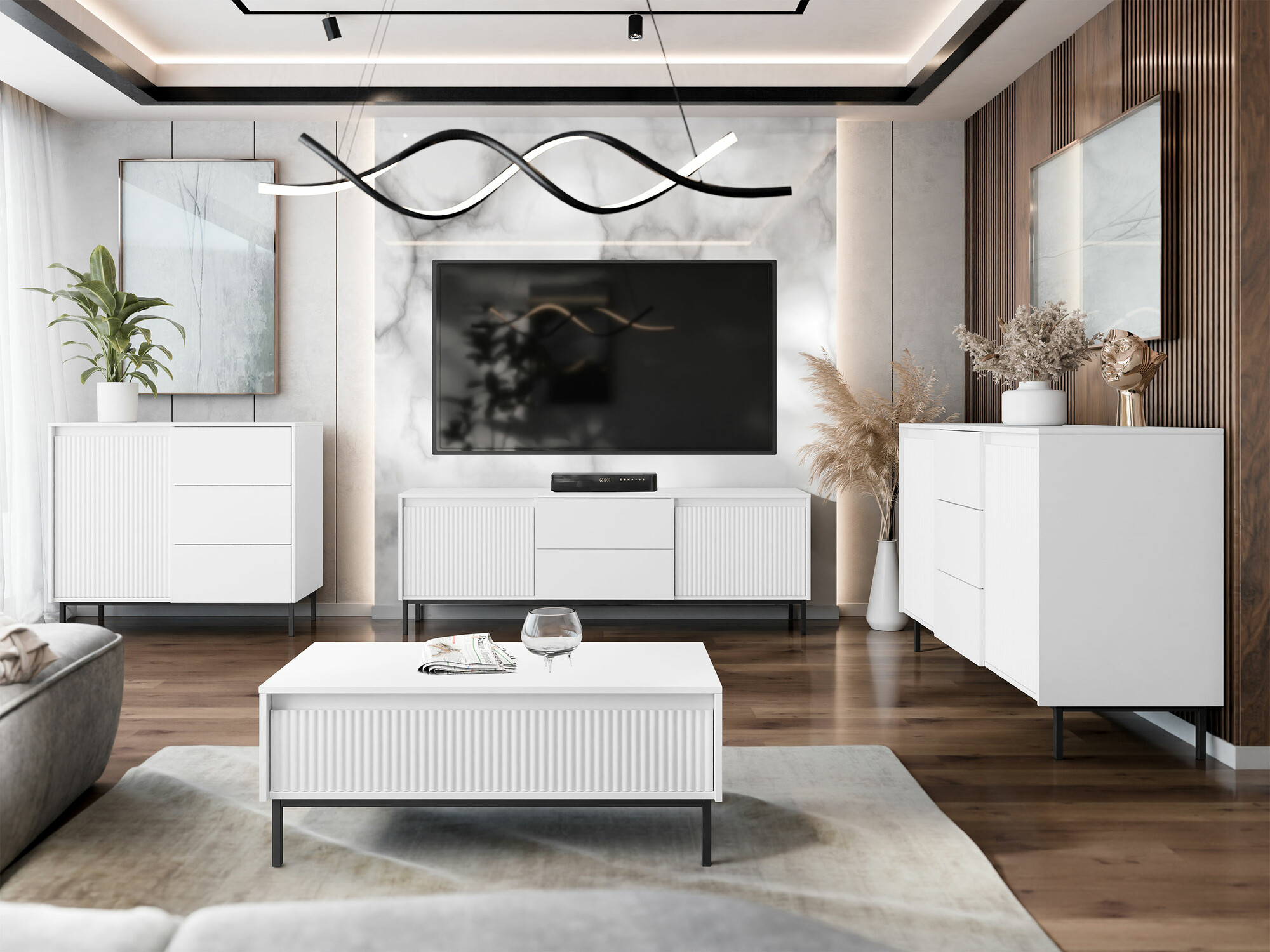 TV galds Comfivo Delruva I (Balts)