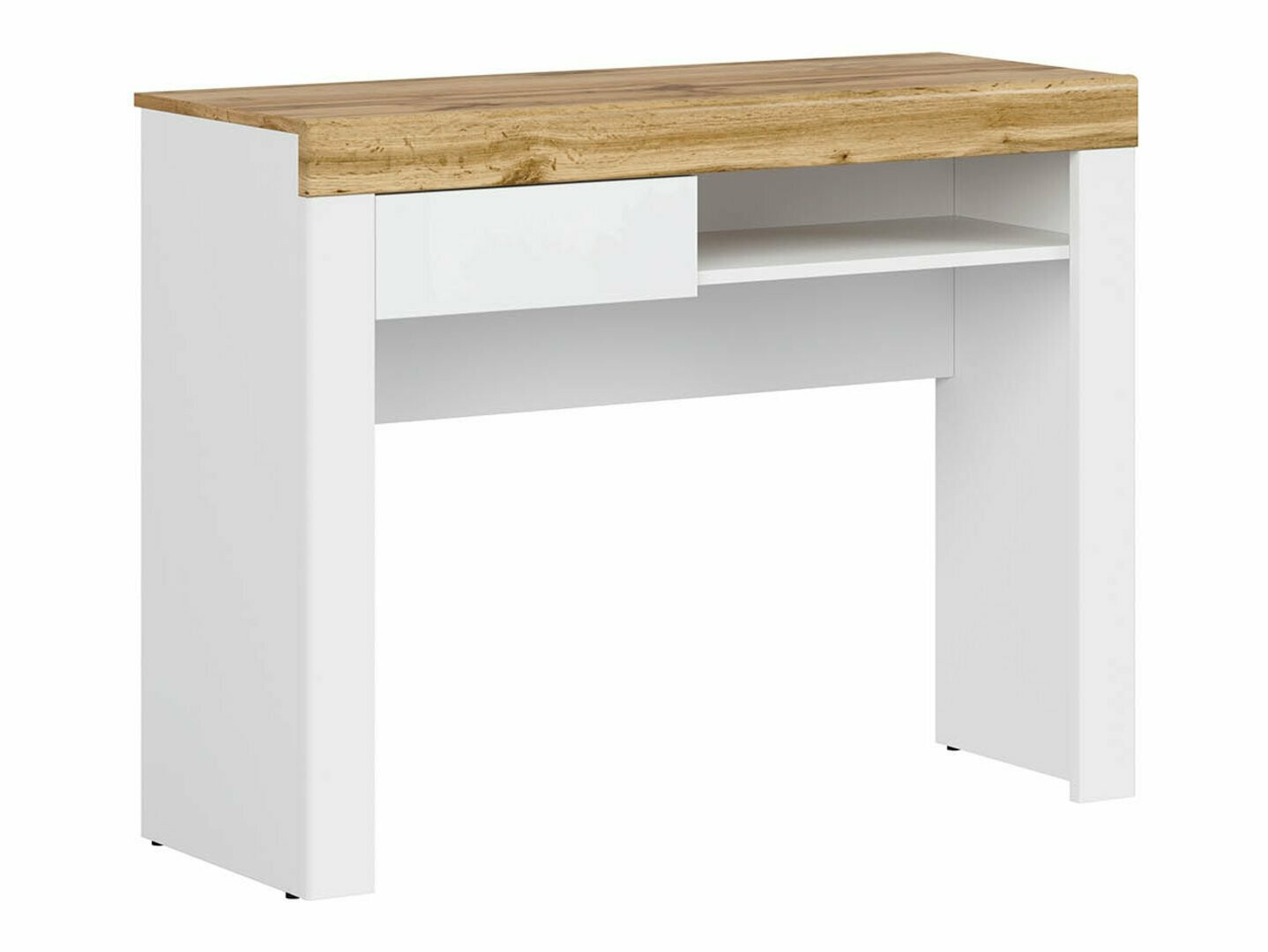 Письменный cтол Sonsoru 131 (Белый + Глянцевый белый + Дуб вотан)