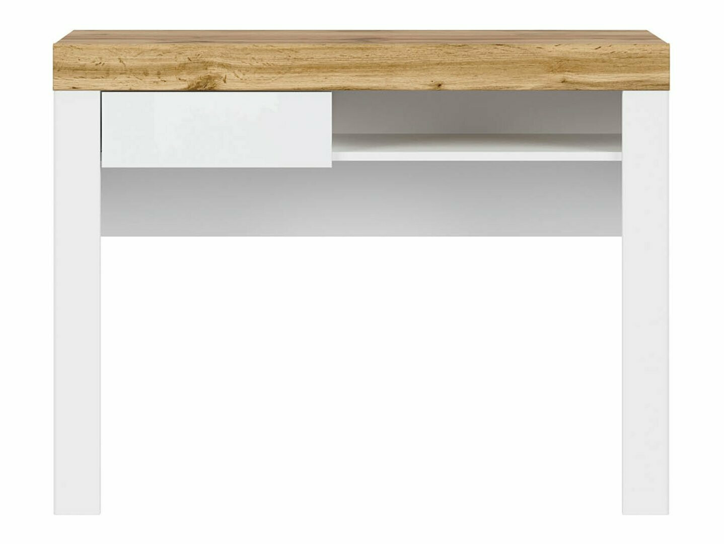 Письменный cтол Sonsoru 131 (Белый + Глянцевый белый + Дуб вотан)