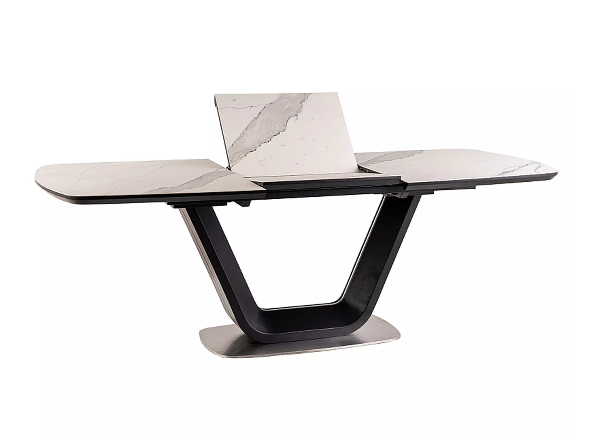 Galds Detroit 116 (Balts marmors + Melns)