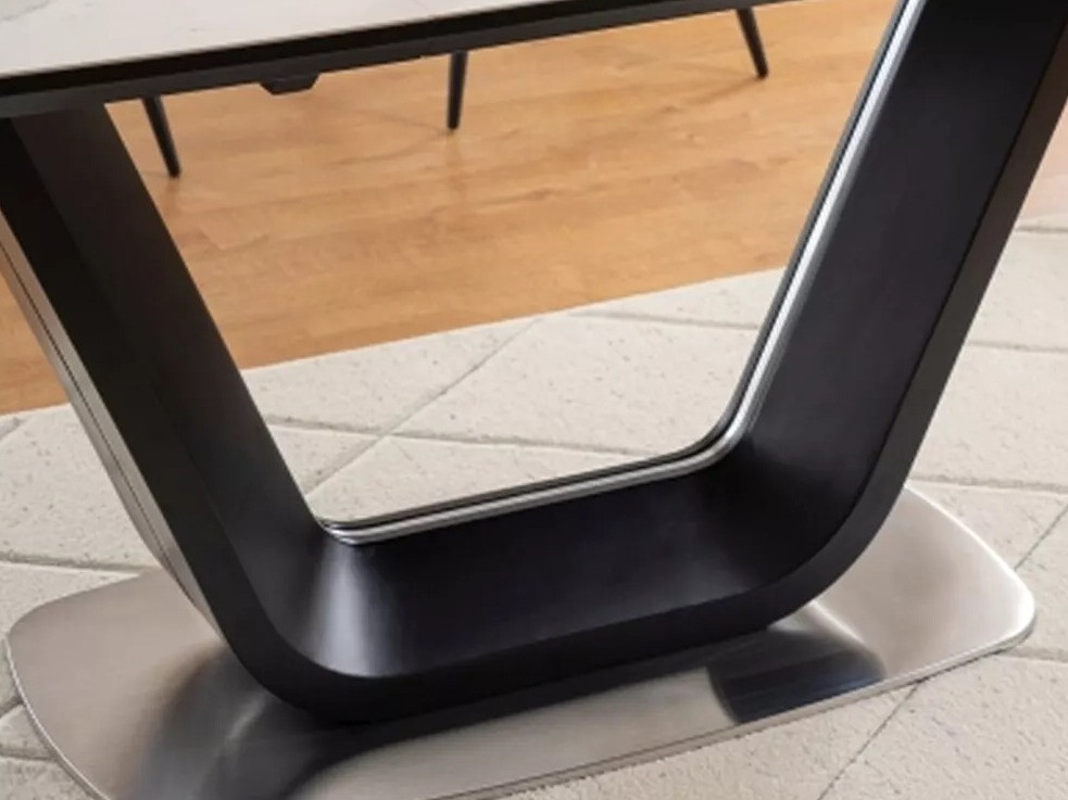 Galds Detroit 116 (Balts marmors + Melns)