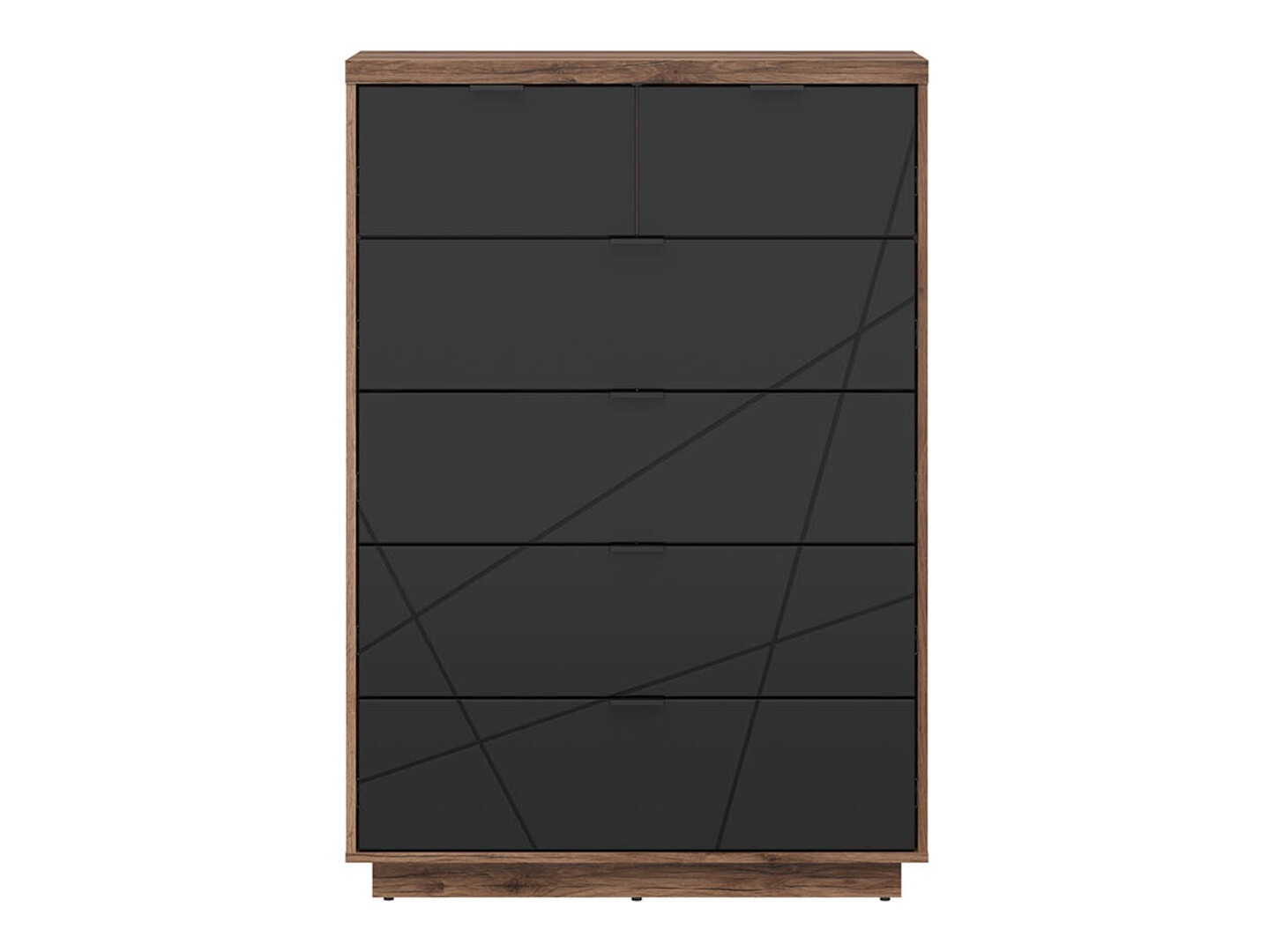 Kомод Fivale 119 (Темный дуб делано + Матовый черный)