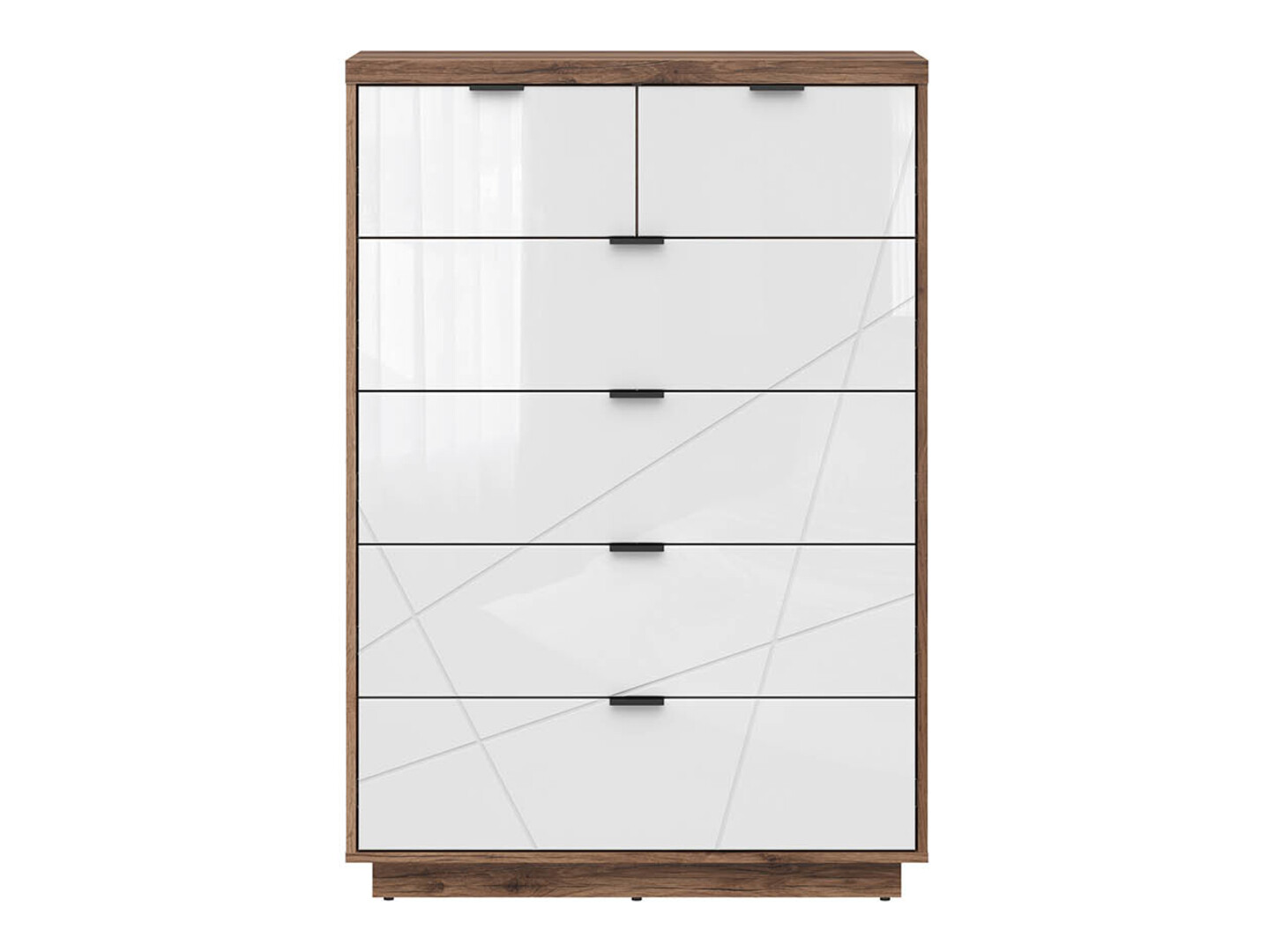 Kumode Fivale 119 (Tumšs delano ozols + Glancēts balts)