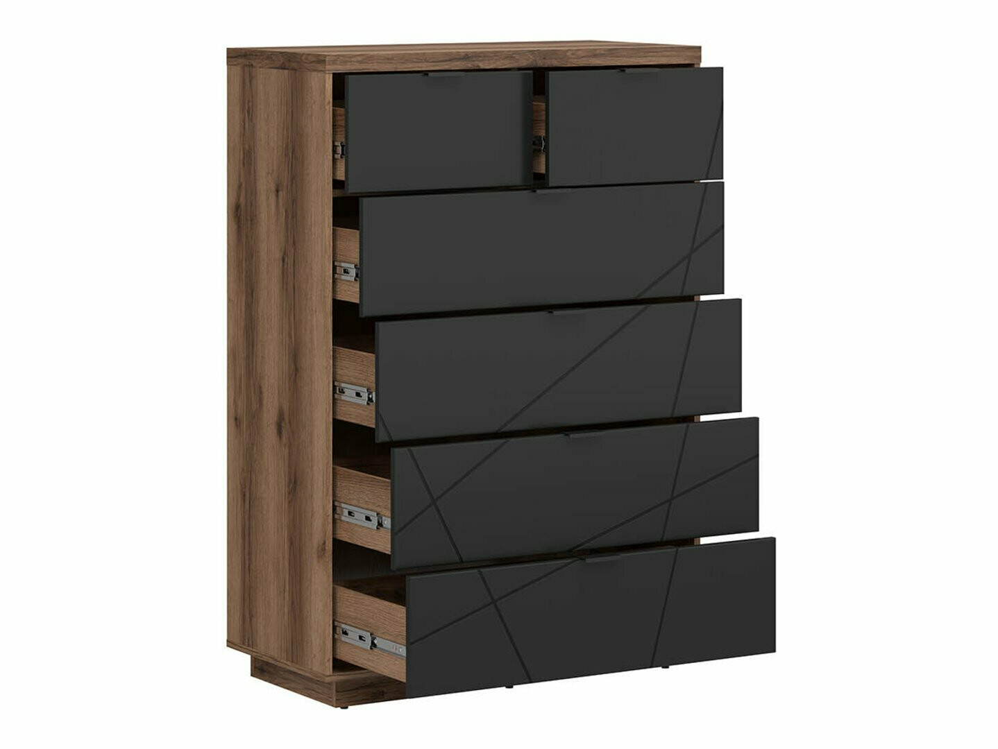 Kumode Fivale 119 (Tumšs delano ozols + Matēts melns)