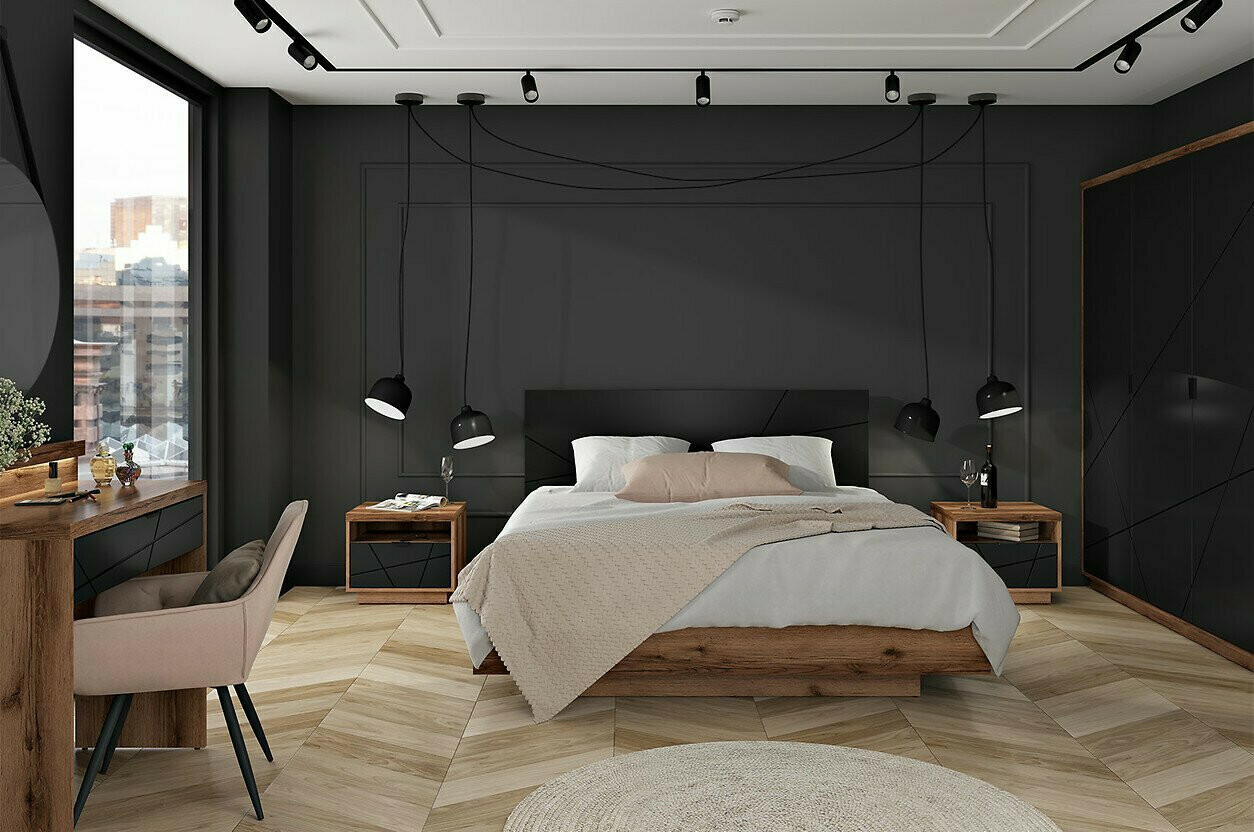 Rakstāmgalds Fivale 121 (Tumšs delano ozols + Matēts melns)