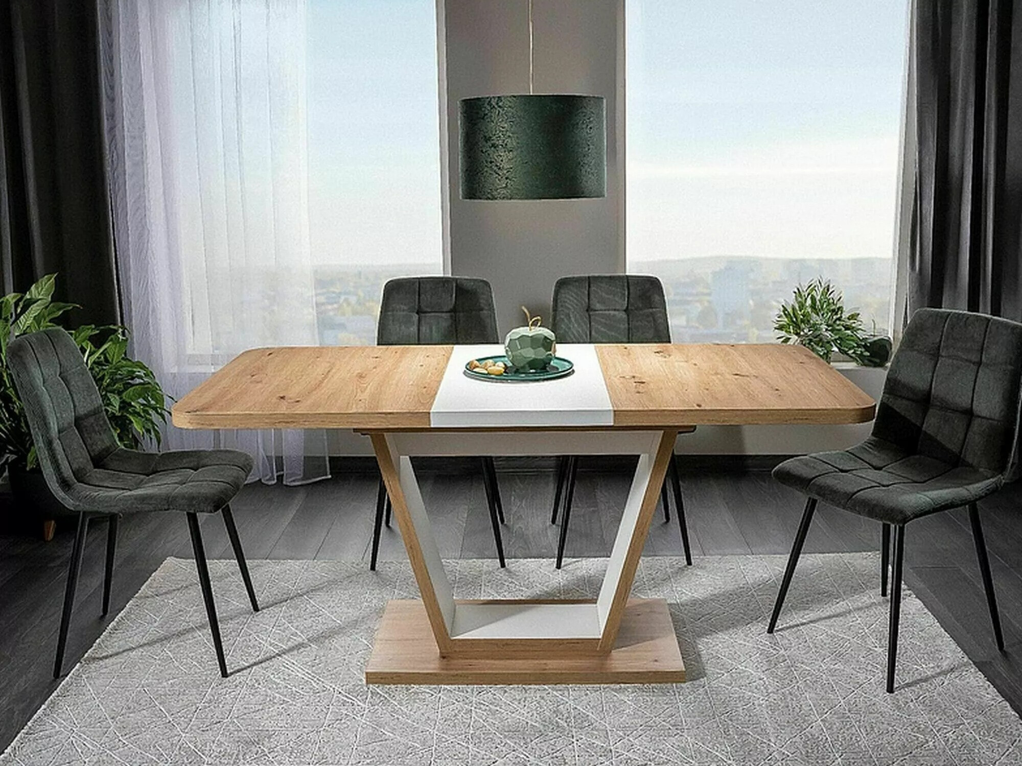 Galds Detroit 135 (Artisan ozols + Balts)