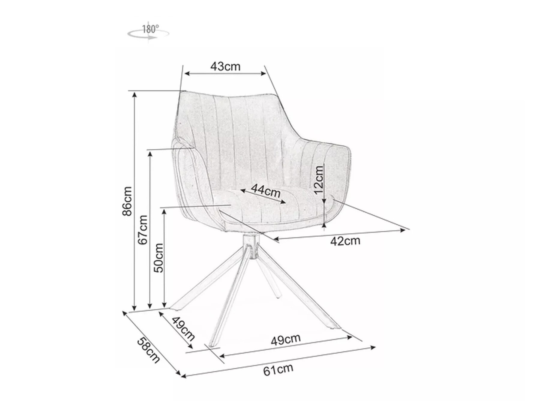 Стул Detroit 134 (Серый)