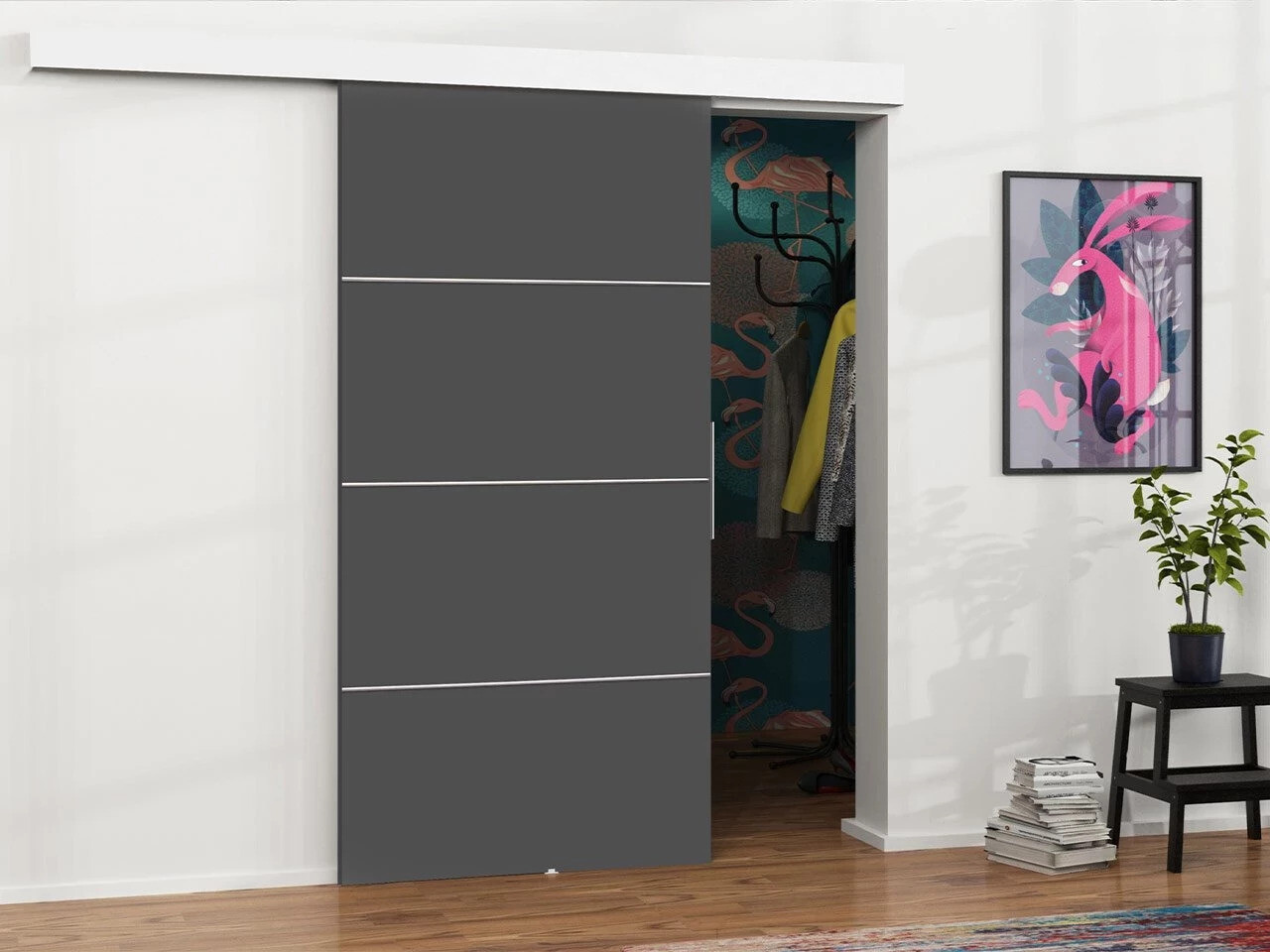 Bīdāmas durvis Dover 216 (Antracīts)