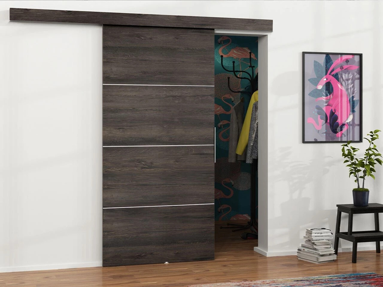 Bīdāmas durvis Dover 216 (Tumši pelni)