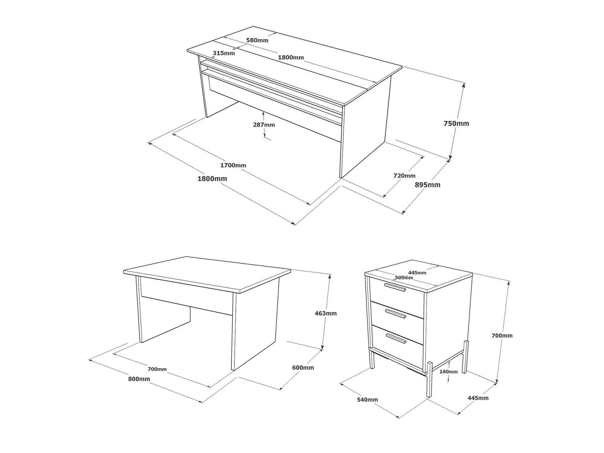 Комплект для домашнего офиса Kailua 2097