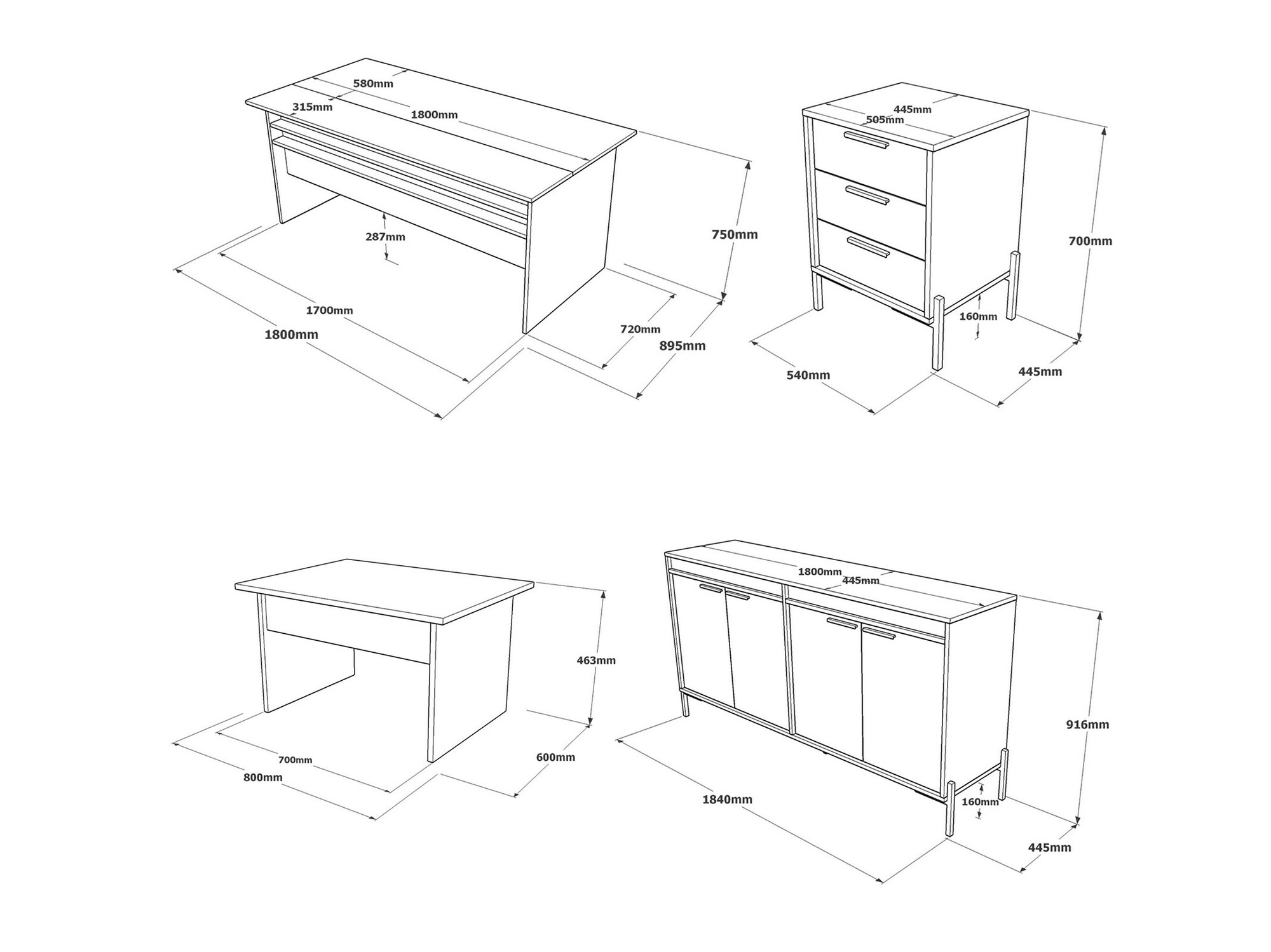 Комплект для домашнего офиса Kailua 2097