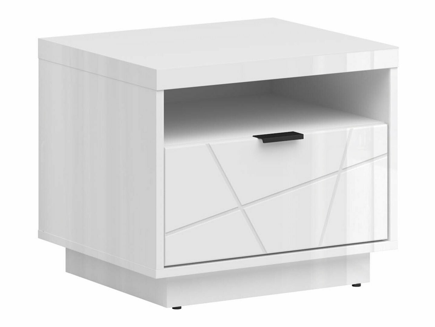 Прикроватная тумбочка Fivale 115 (Глянцевый белый + Белый)