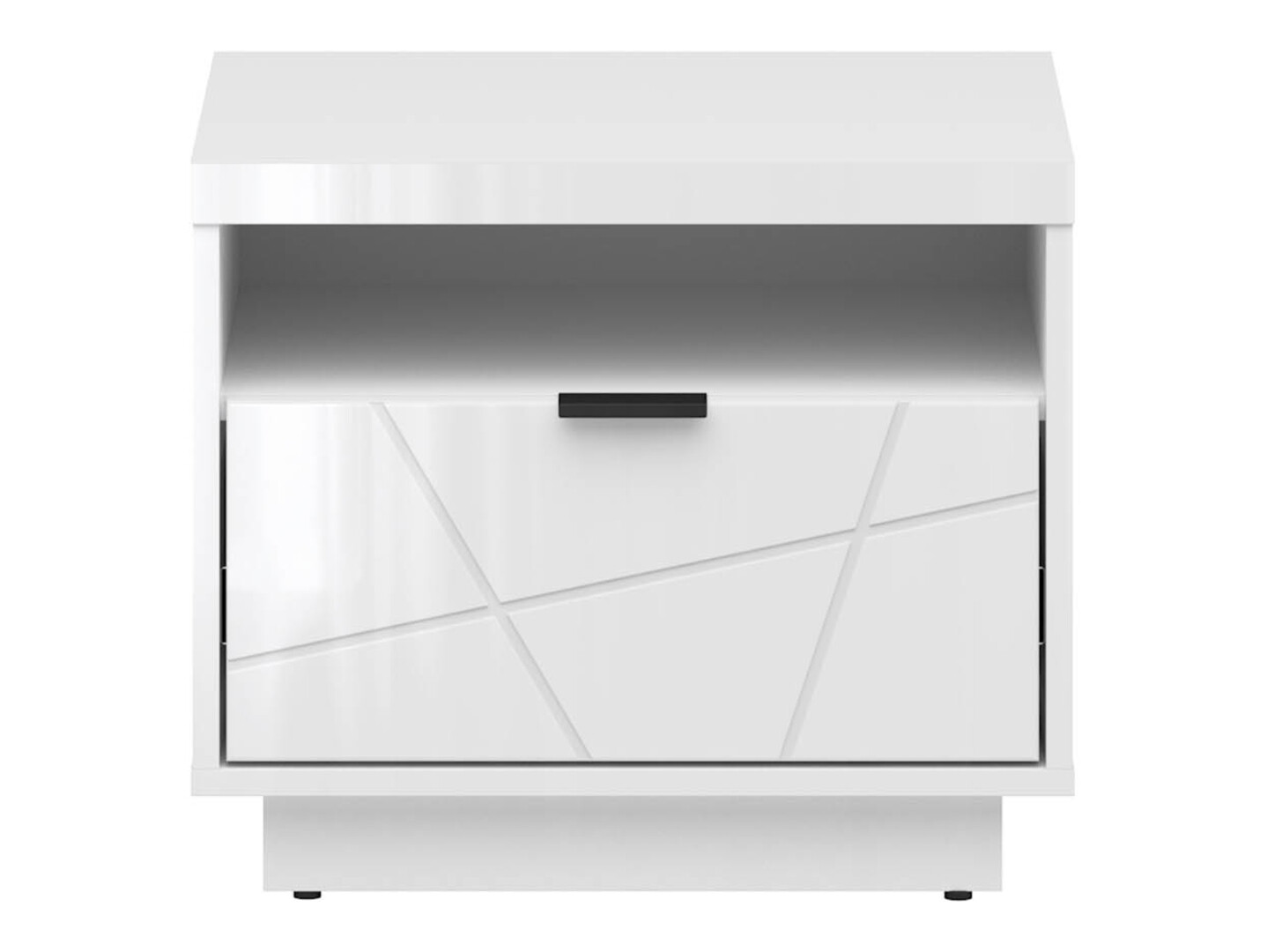 Прикроватная тумбочка Fivale 115 (Глянцевый белый + Белый)
