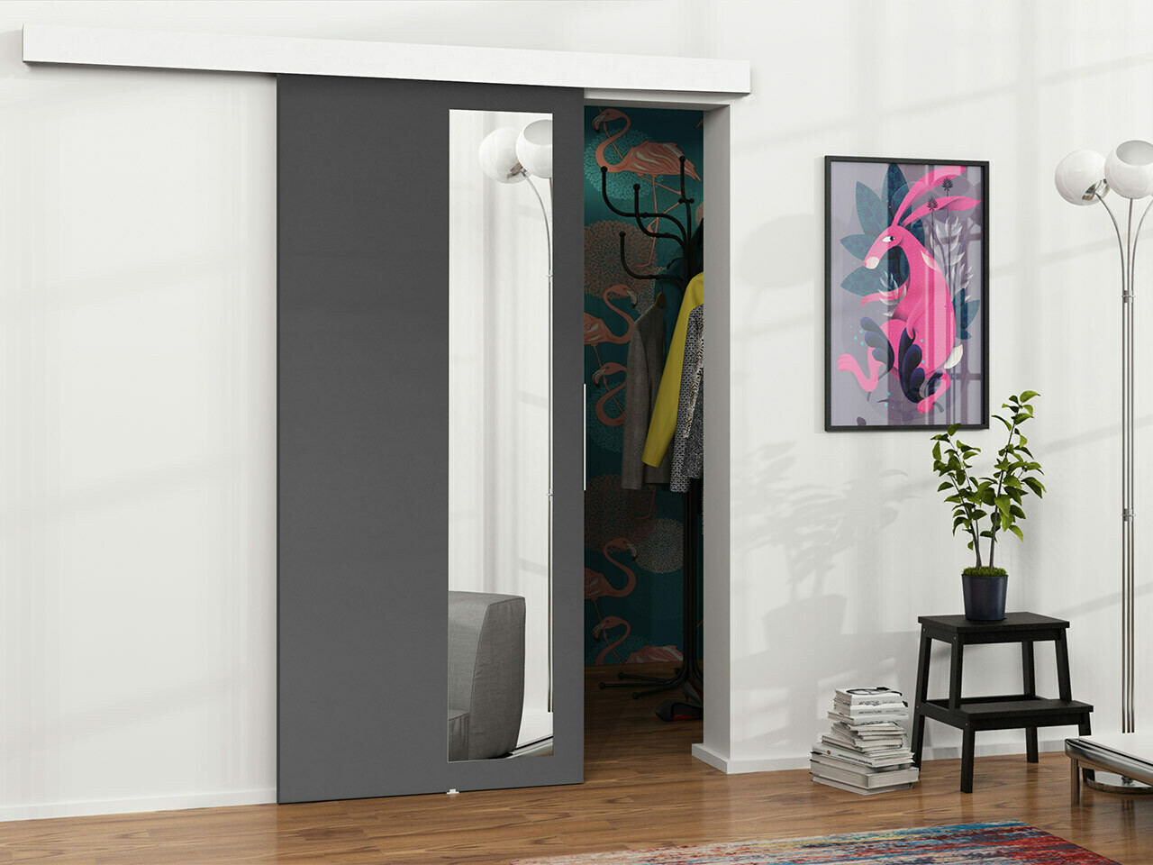 Раздвижные двери Dover 129 (Антрацит)