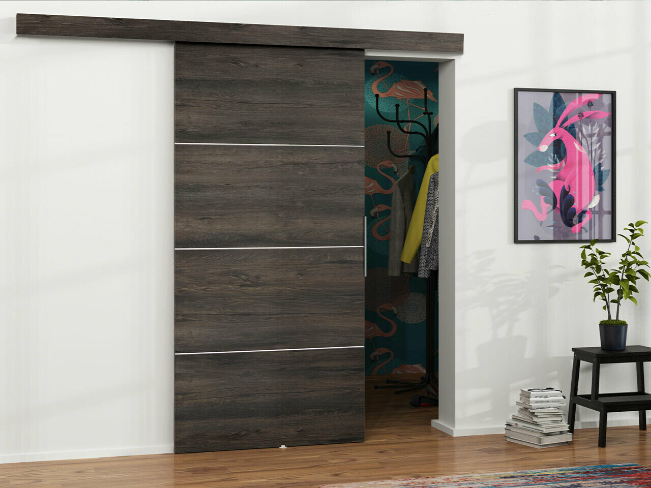 Раздвижные двери Dover 144 (Темный пепел)