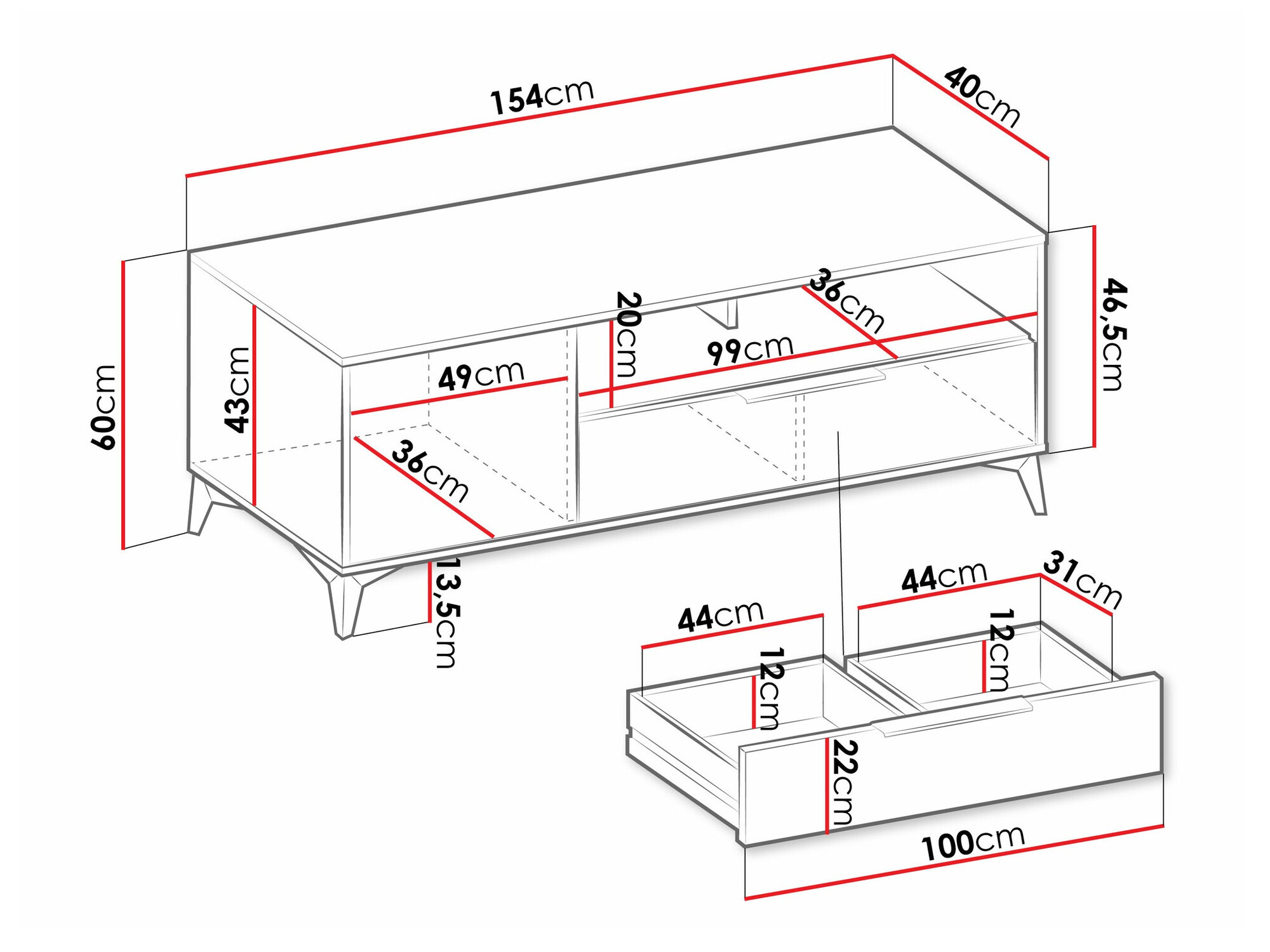 ТВ тумба Comfivo Camlue 105