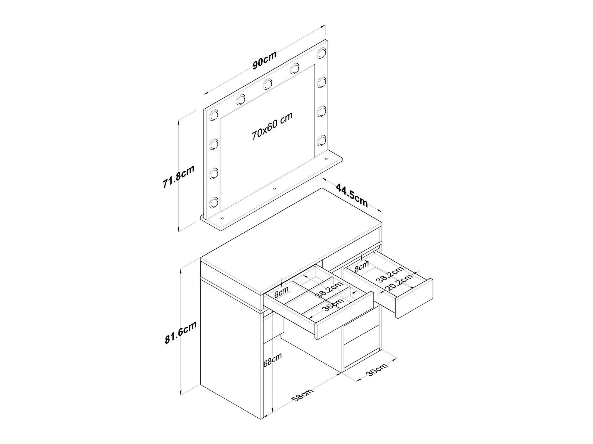 Макияжный столик Kailua 2116