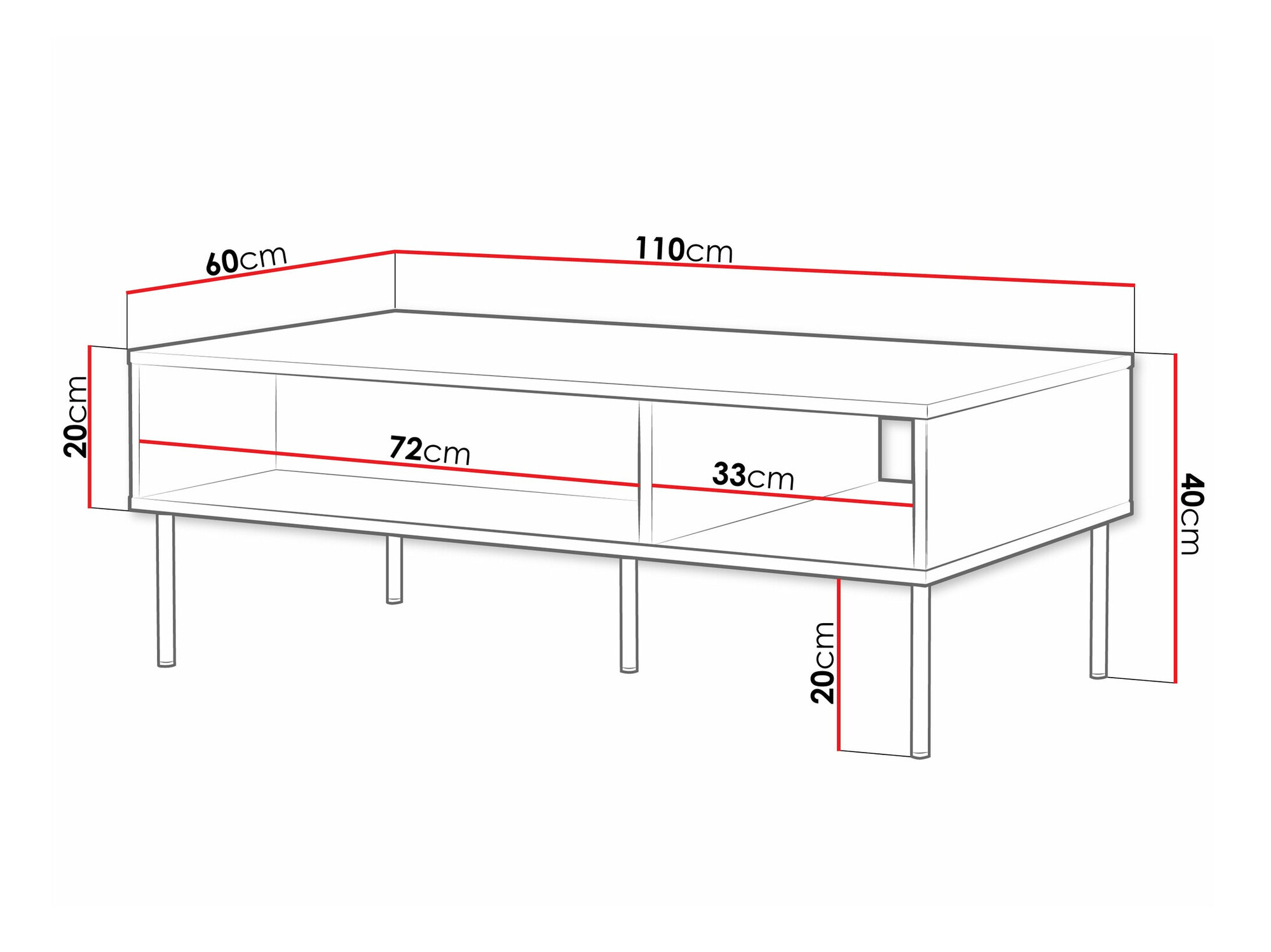 Žurnālu galdiņš Monciru 101 (Balts)