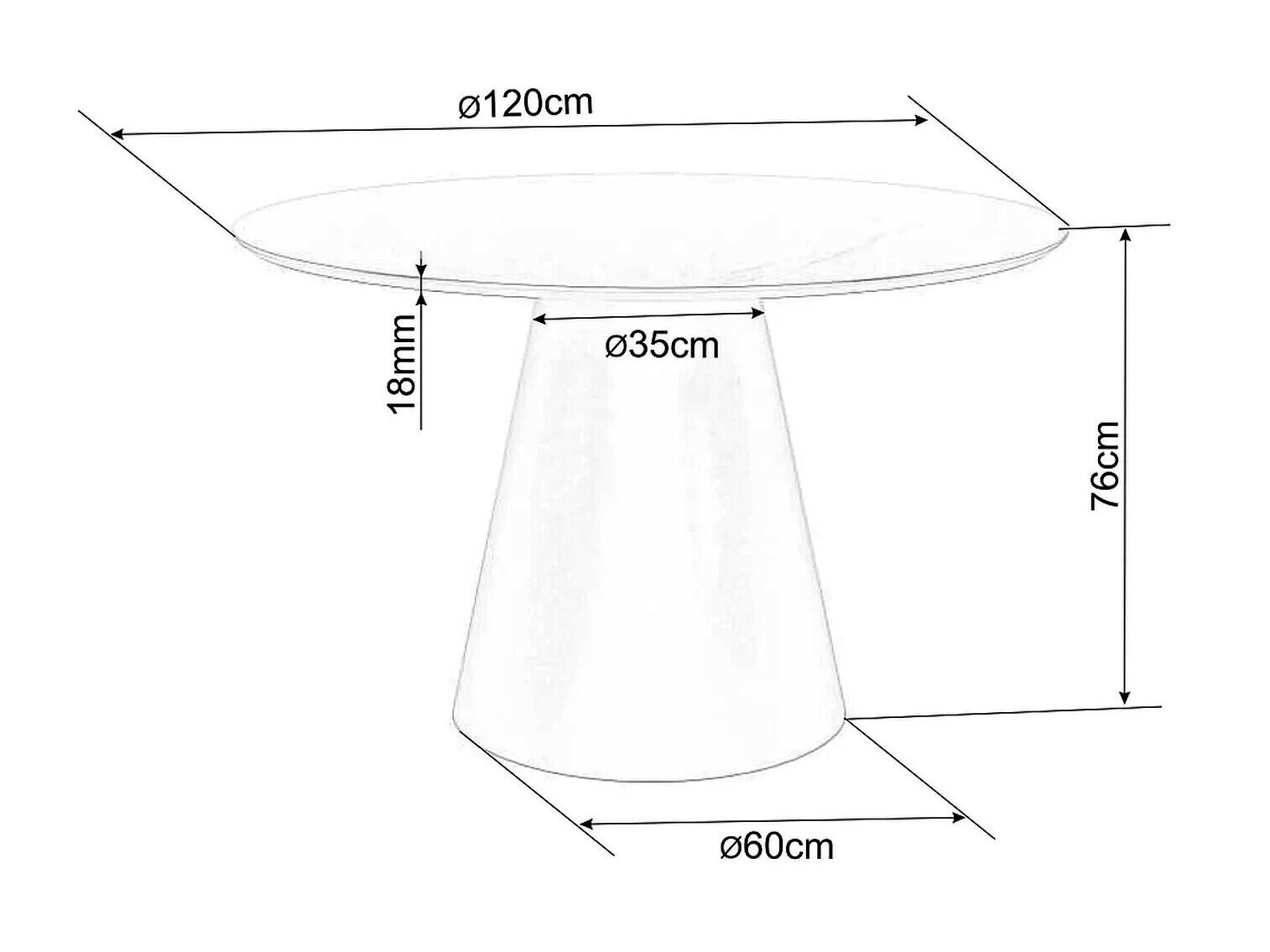 Galds Detroit 137 (Pelēks marmors + Melns)