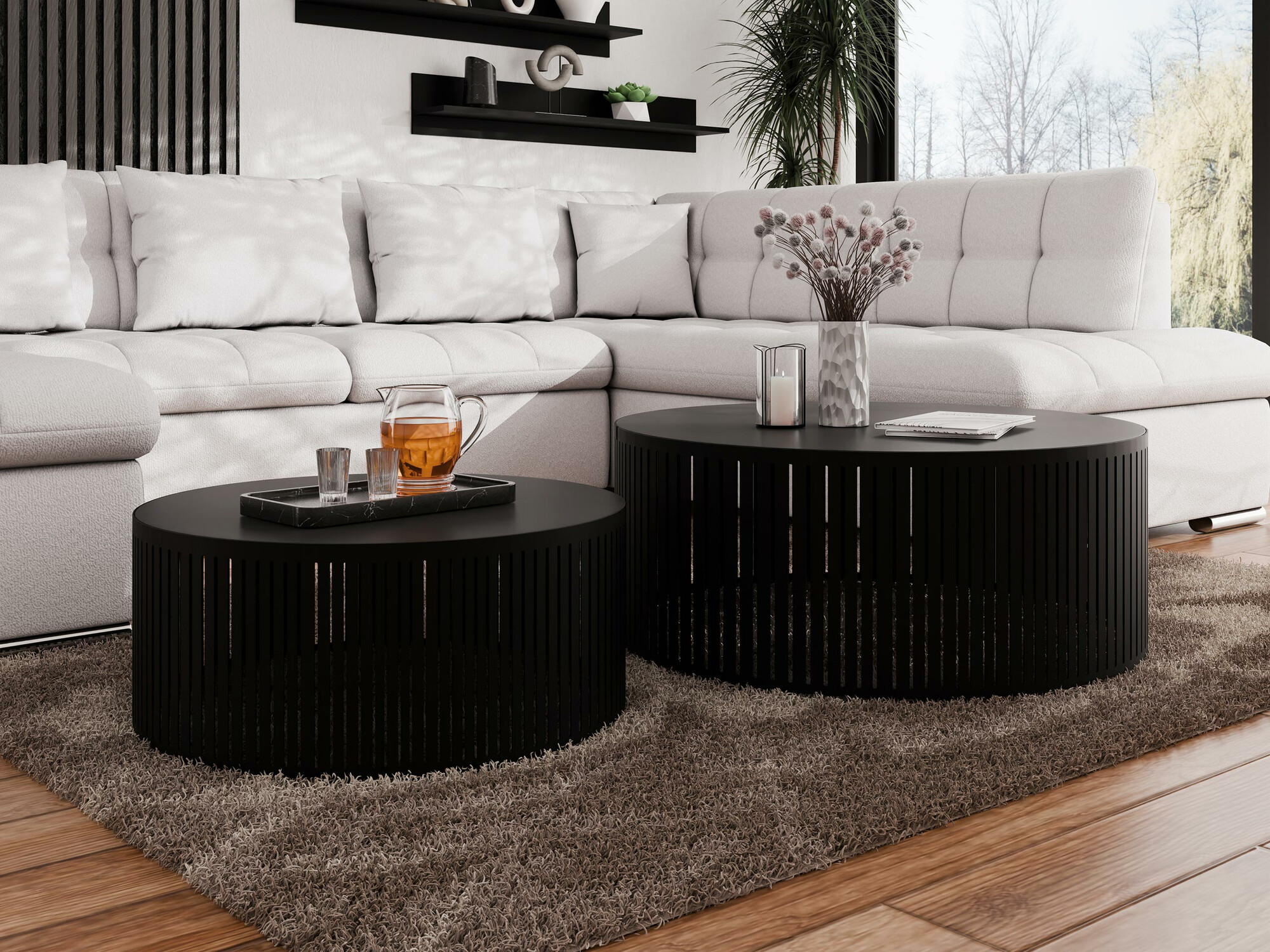 Комплект журнальных столиков Oswego 124 (Чёрный)