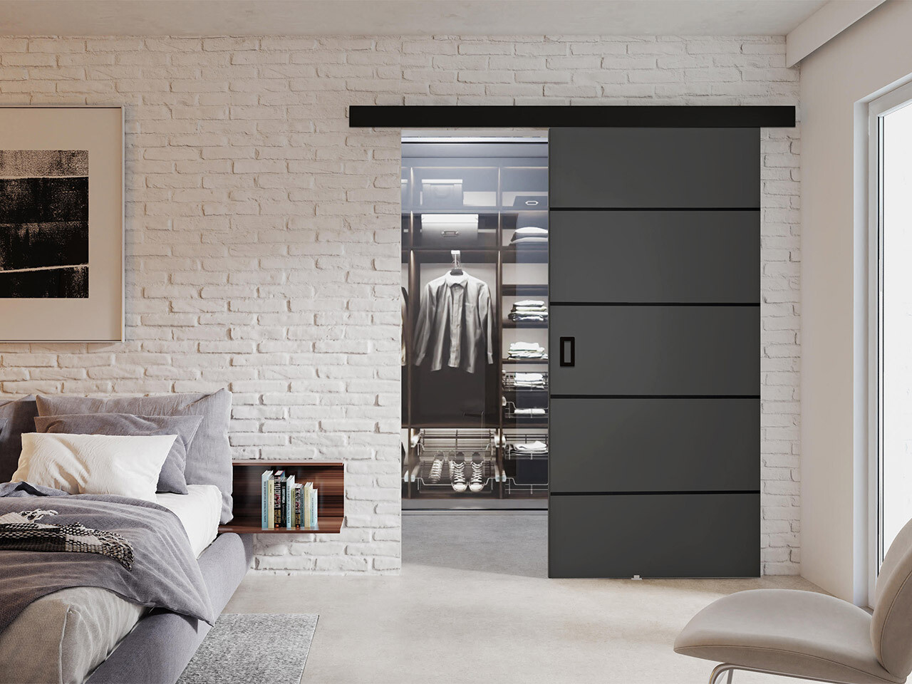 Раздвижные двери Dover 171 (Графит)