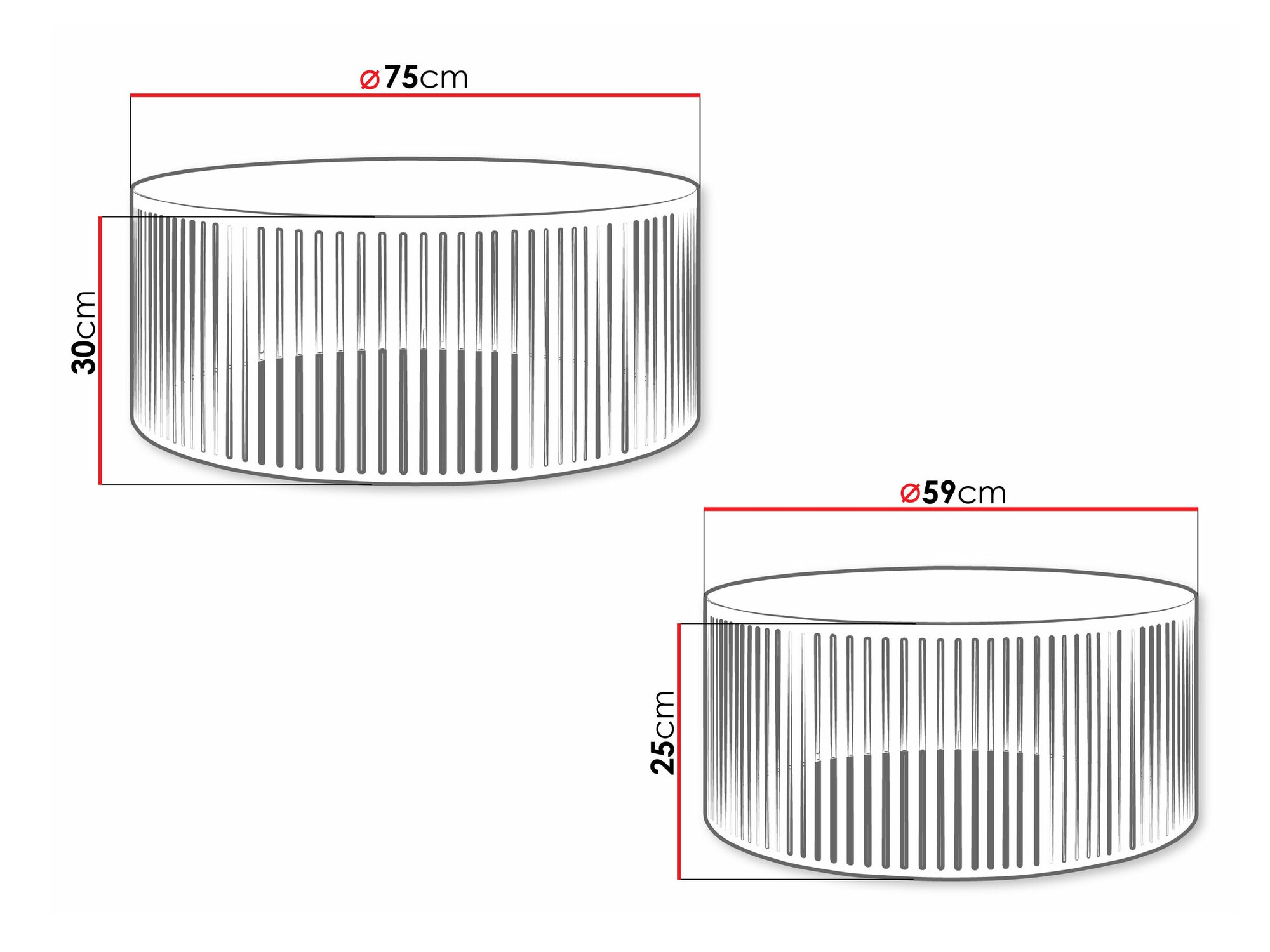 Žurnālu galdiņu komplekts Oswego 124 (Melns + Balts)