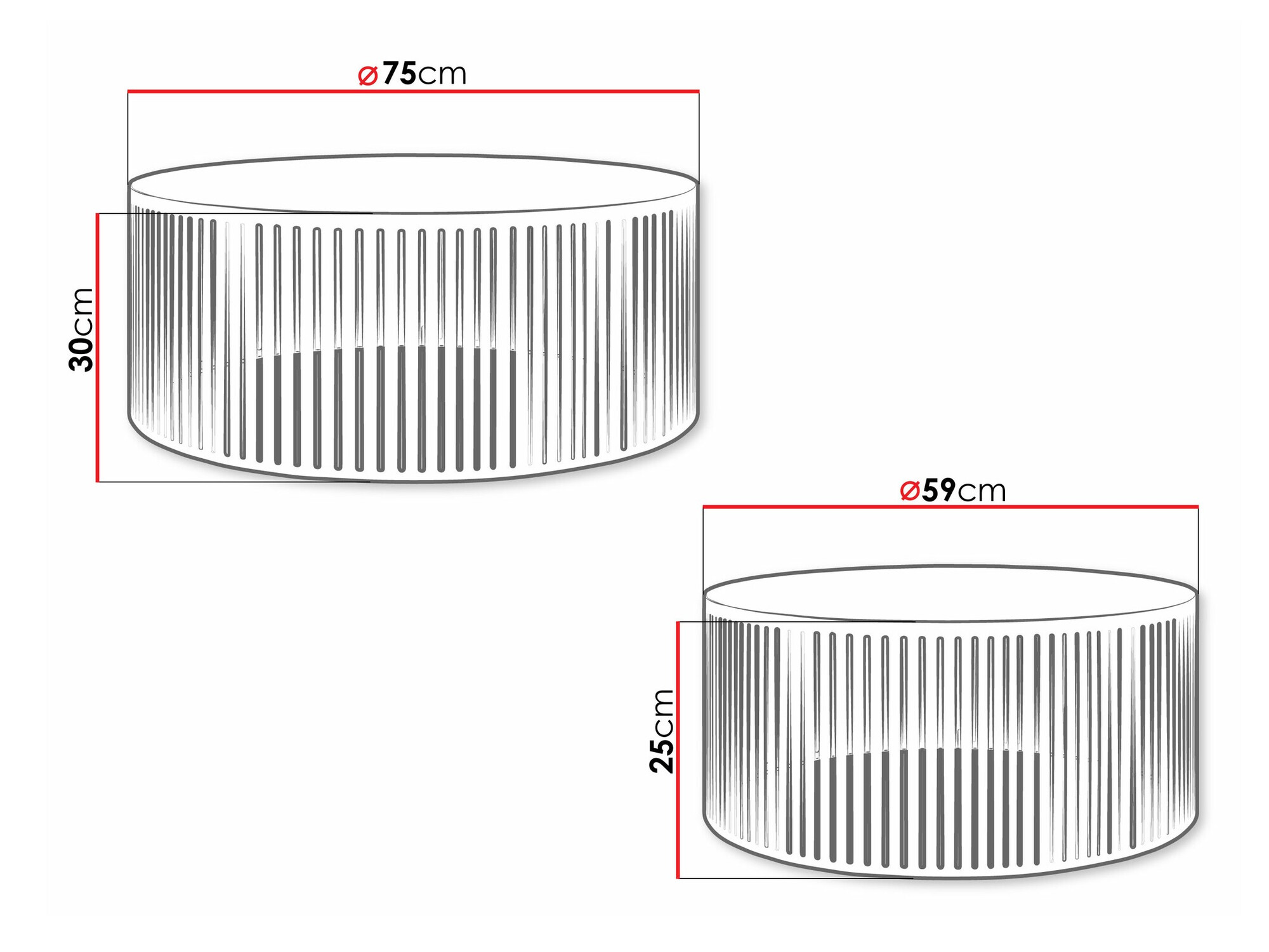 Žurnālu galdiņu komplekts Oswego 124 (Melns)