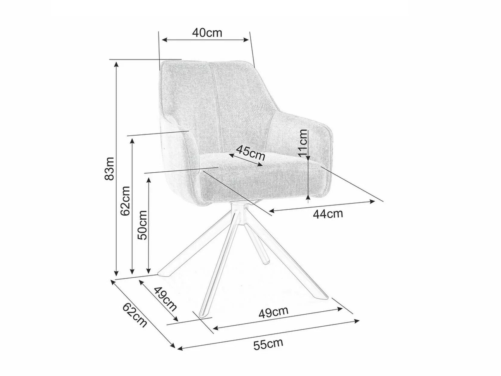 Krēsls Detroit 144 (Pelēks)