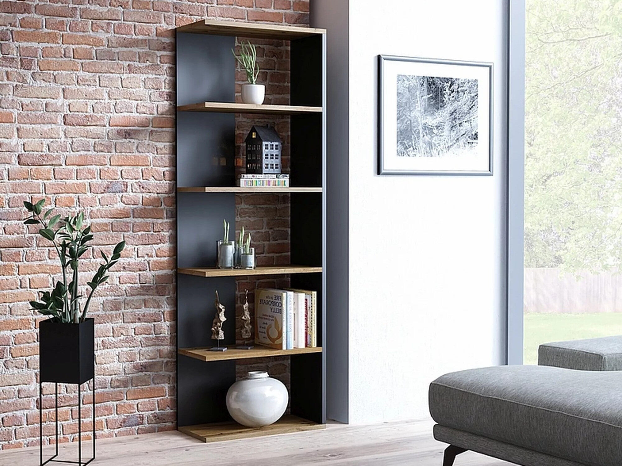 Plaukts Detroit 151 (Melns + Votan ozols)