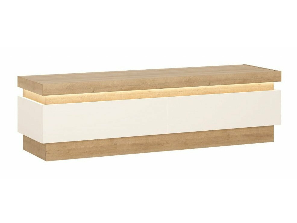 TV galds Feldeli 101 (Riviera ozols + Glancēts balts)