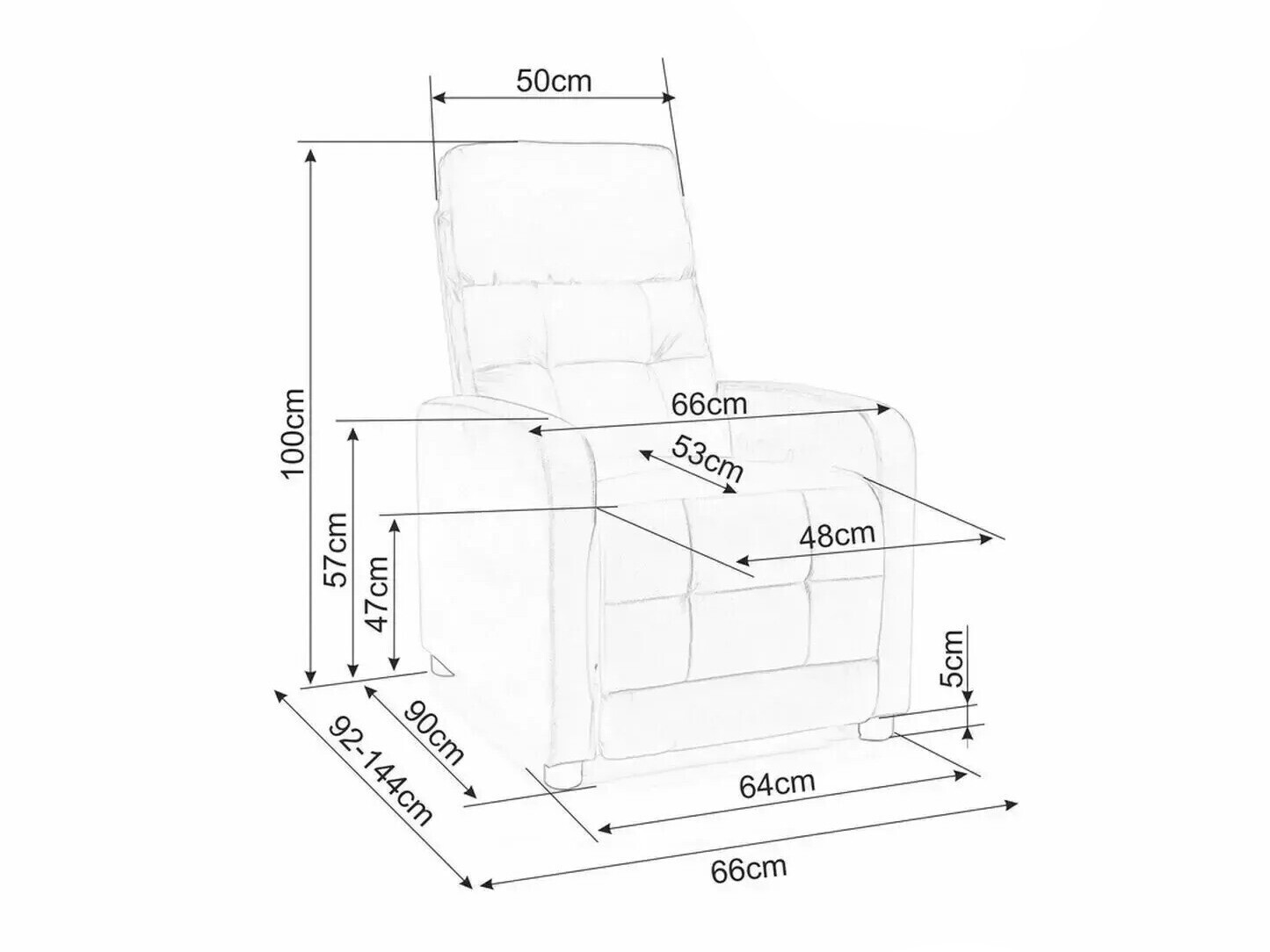 Krēsls reglainer Detroit 197 (Gaiši brūns)