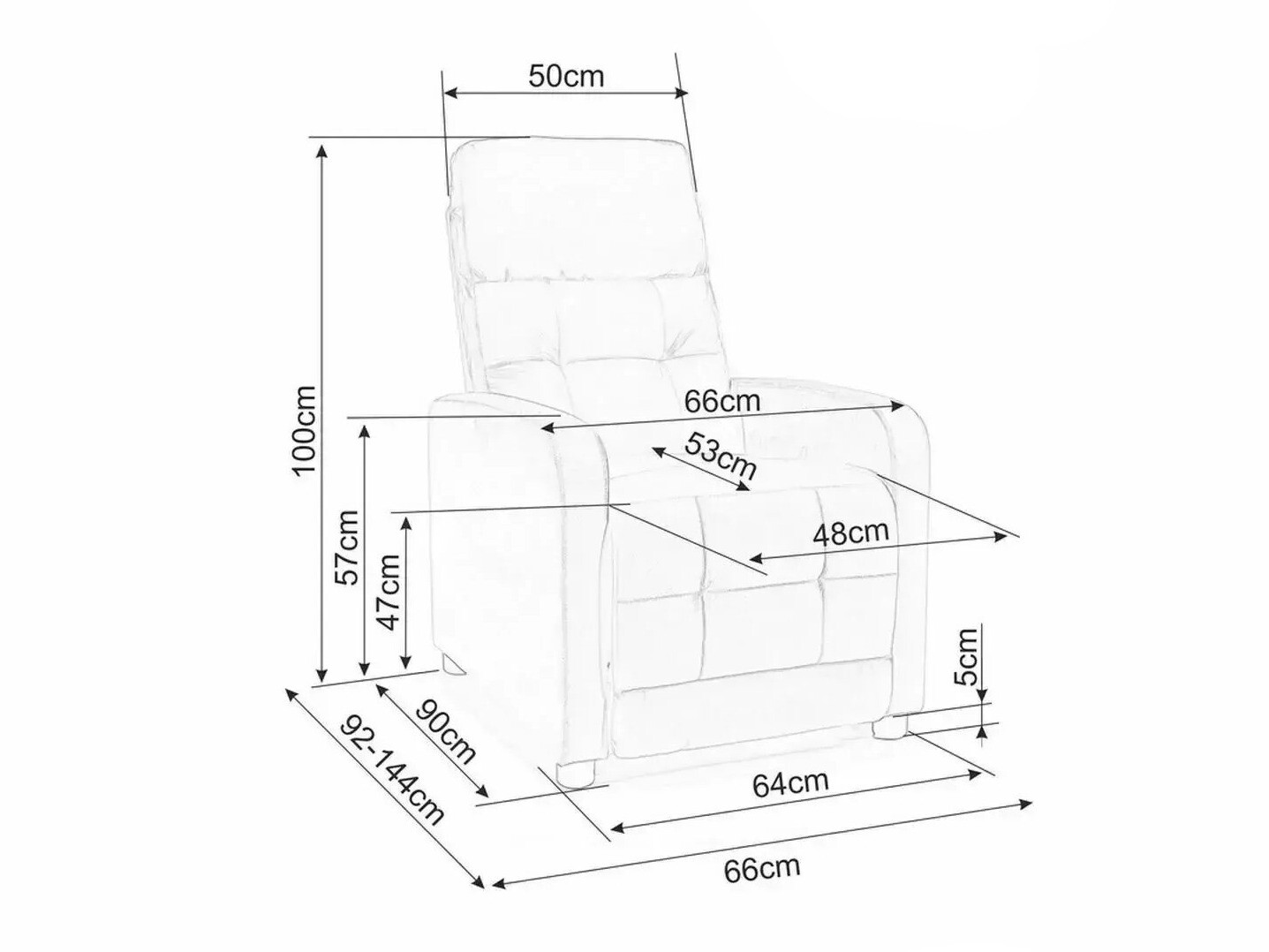 Krēsls reglainer Detroit 197 (Tumši pelēks)