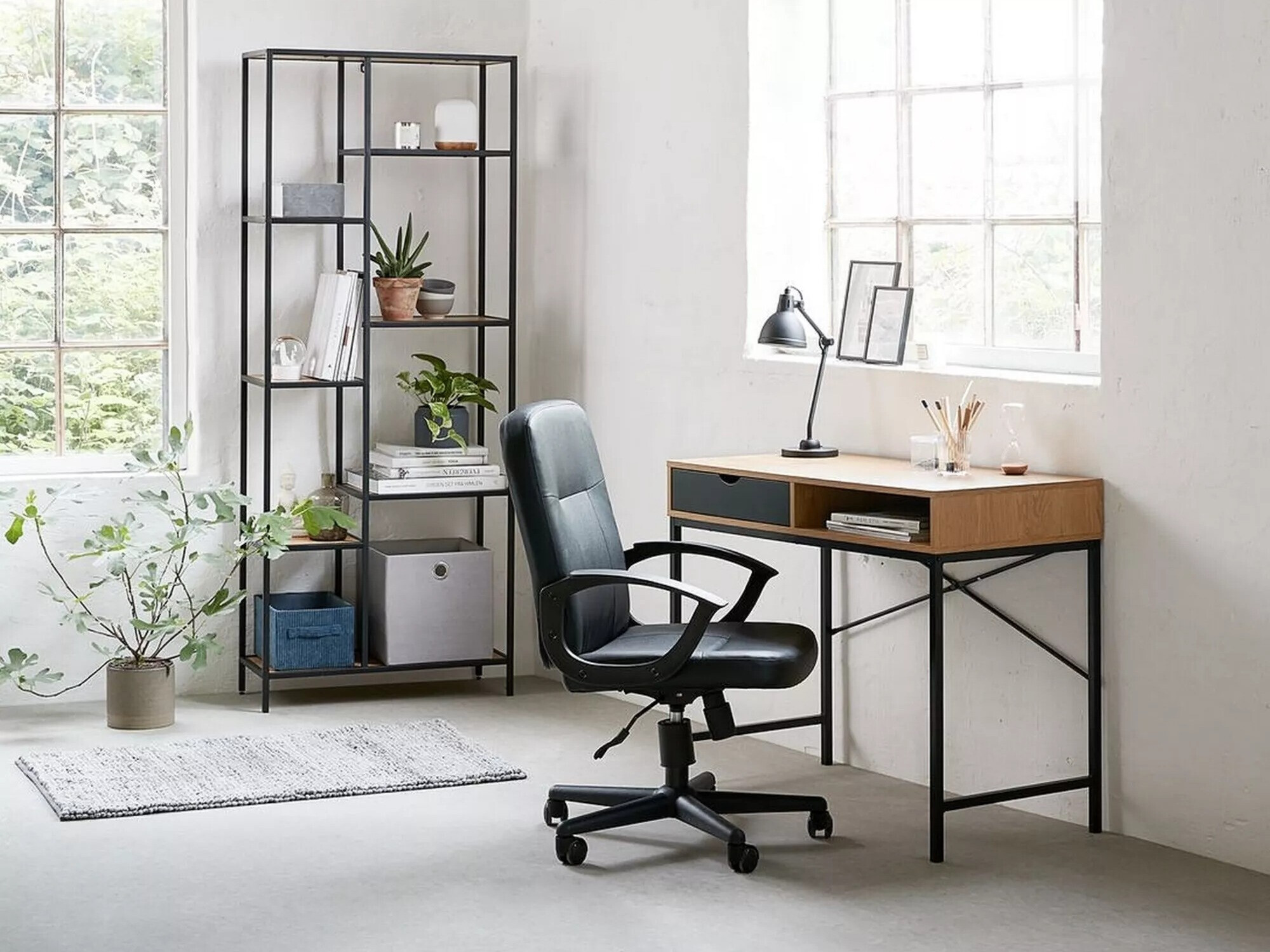 Plaukts Detroit 165 (Melns + Ozols)