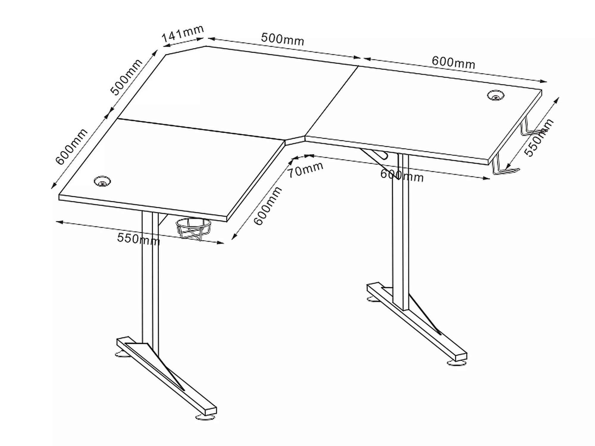 Stūra rakstāmgalds Detroit 215