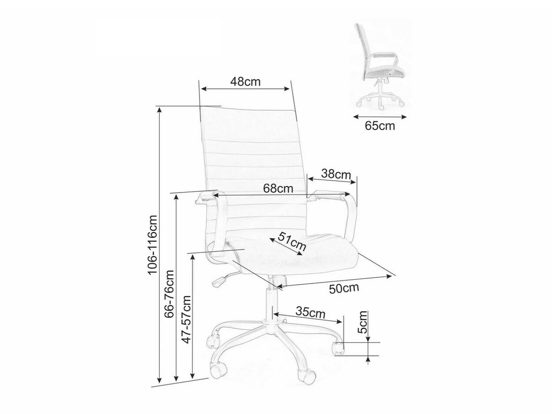 Biroja krēsls Detroit 254 (Melns)